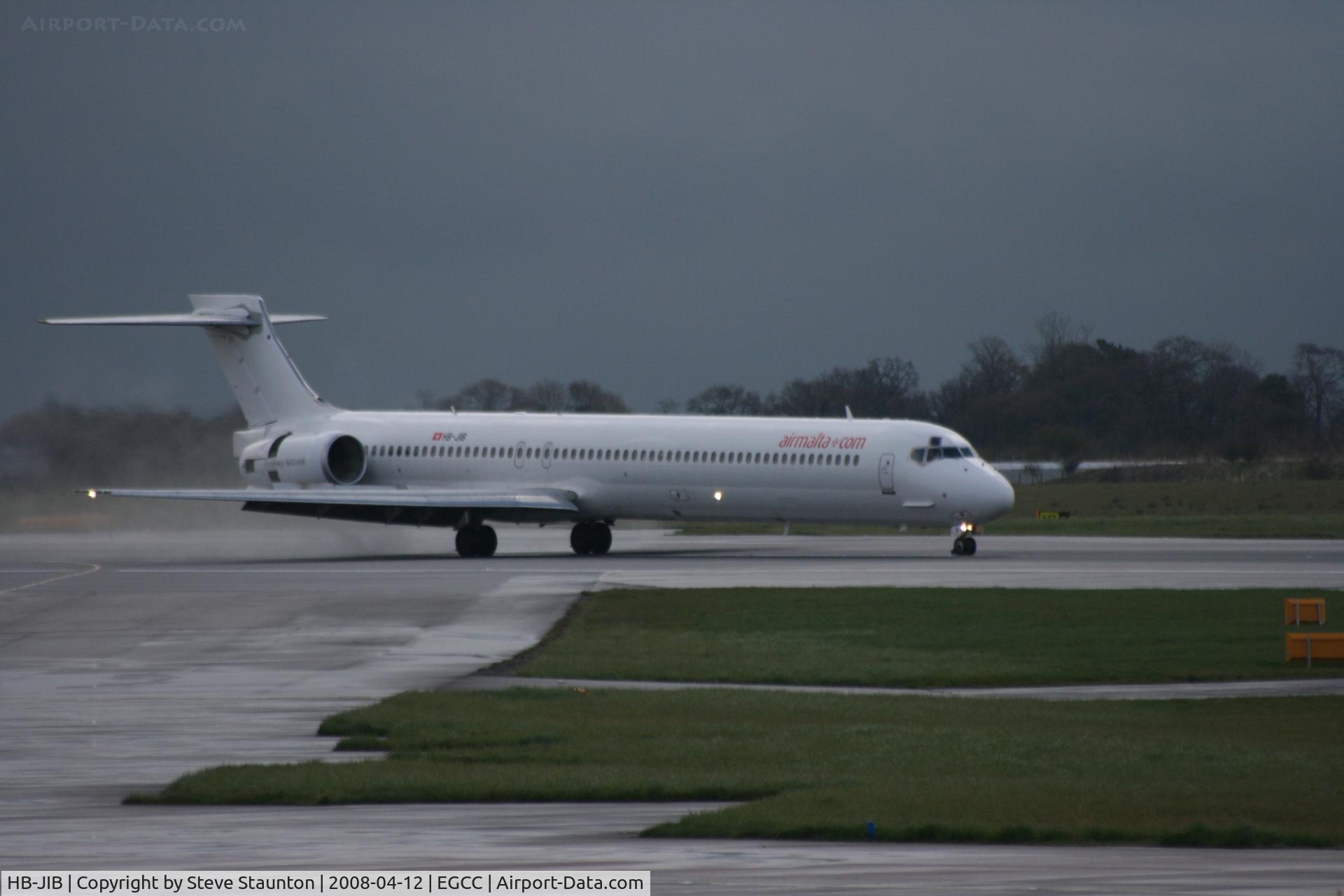 HB-JIB, 1996 McDonnell Douglas MD-90-30 C/N 53553, Taken at Manchester Airport on a typical showery April day