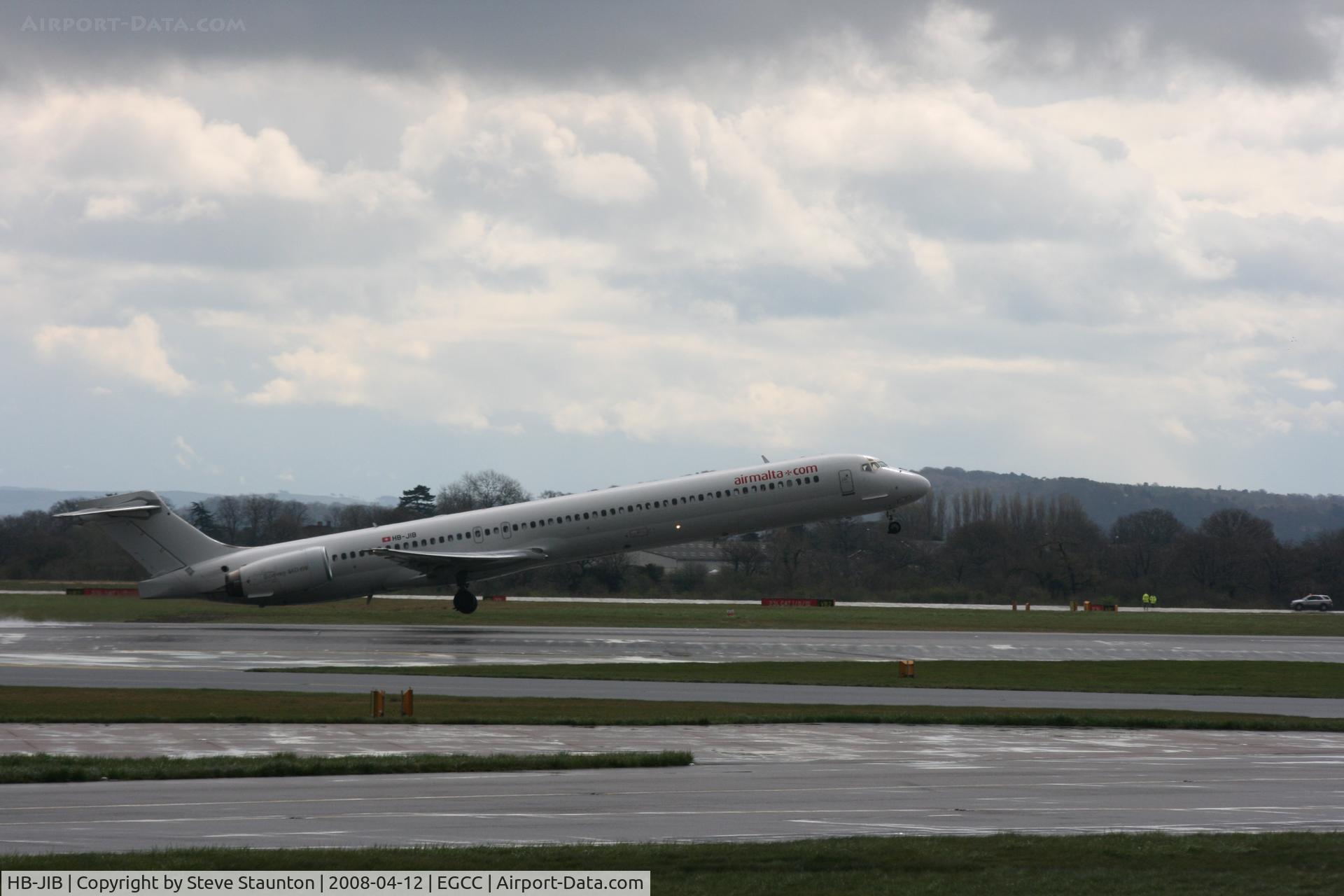 HB-JIB, 1996 McDonnell Douglas MD-90-30 C/N 53553, Taken at Manchester Airport on a typical showery April day