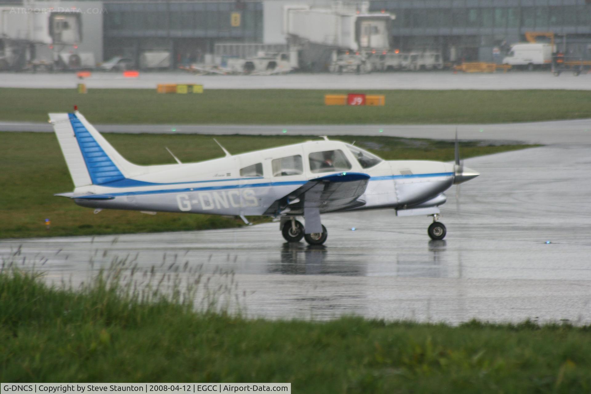 G-DNCS, 1978 Piper PA-28R-201T Cherokee Arrow III C/N 28R-7803024, Taken at Manchester Airport on a typical showery April day