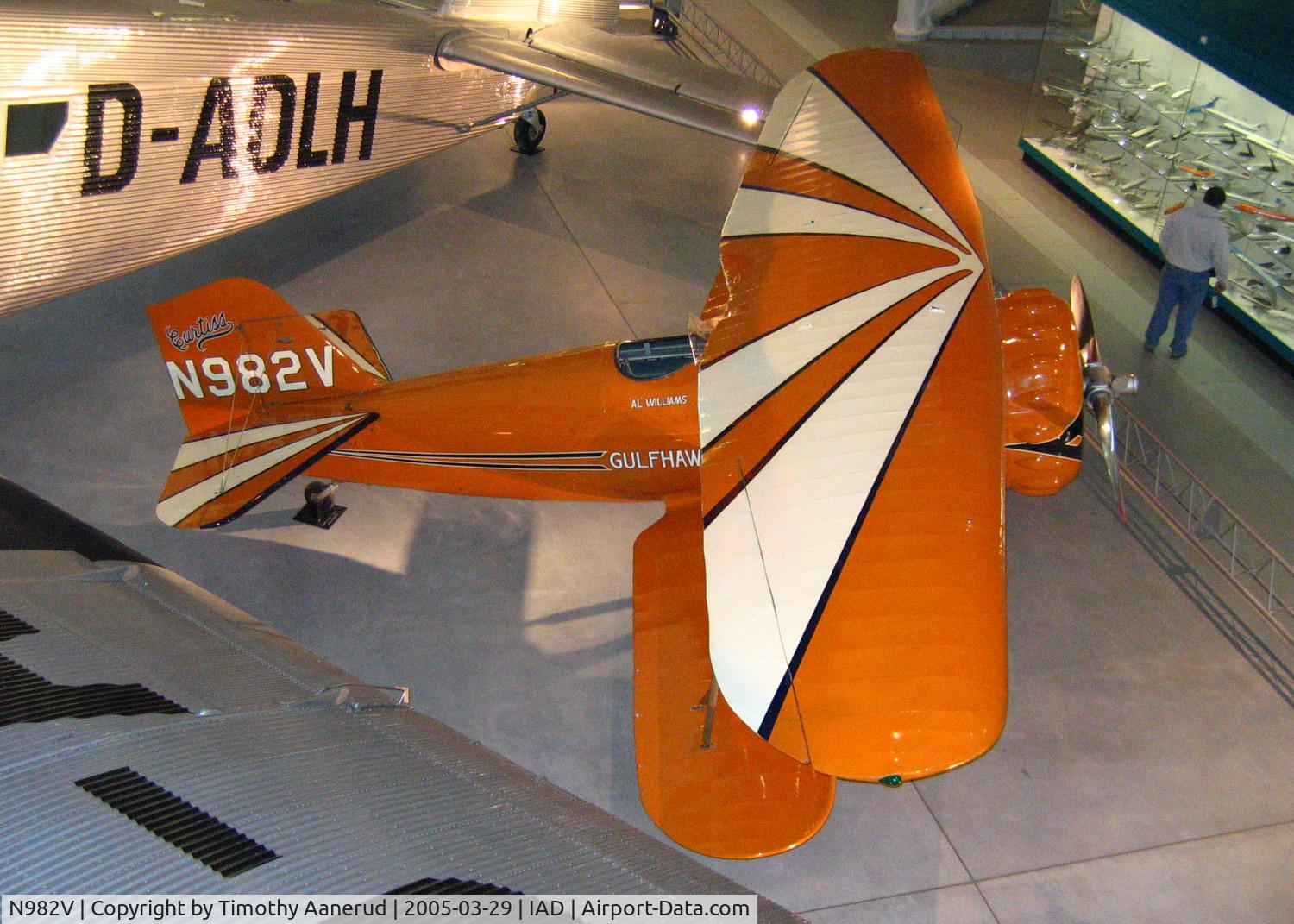 N982V, 1929 Curtiss-Wright Hawk 1A C/N 1, Nation Air and Space Museum Udvar-Hazy Center