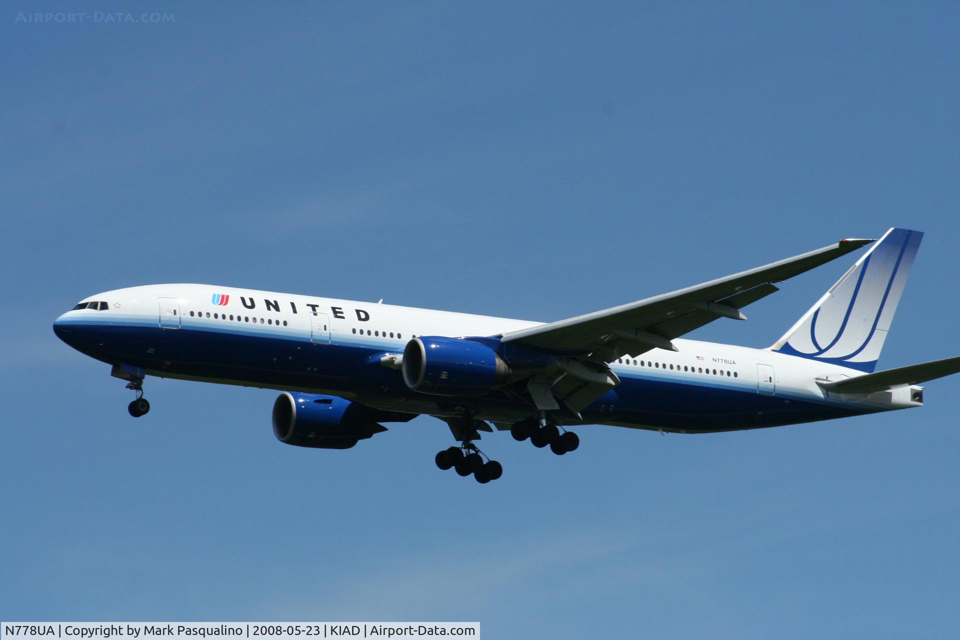N778UA, 1996 Boeing 777-222 C/N 26940, Boeing 777-200