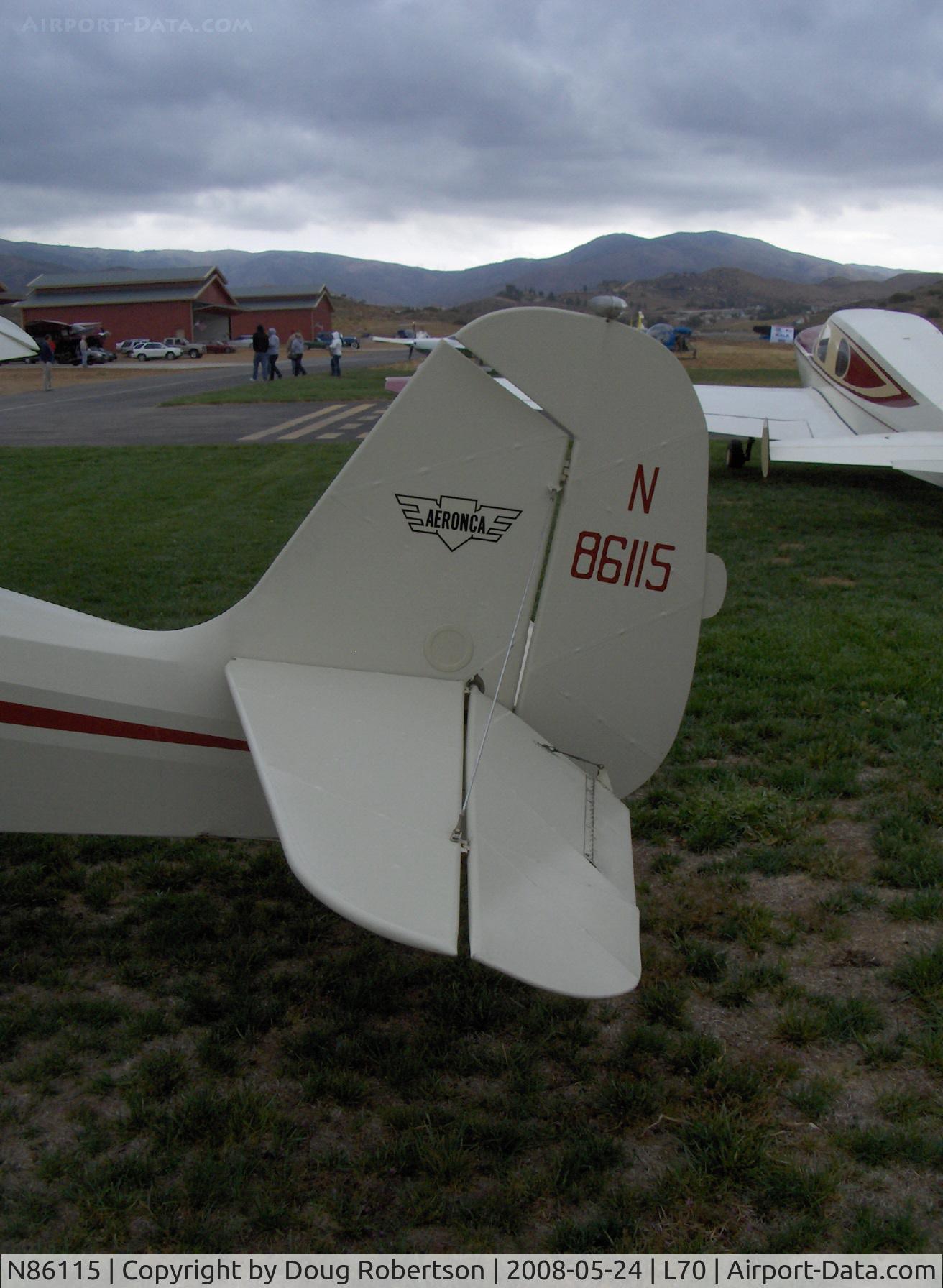 N86115, 1946 Aeronca 11AC Chief C/N 11AC-546, 1946 Aeronca 11AC CHIEF, Continental A&C65 65 Hp, balanced rudder