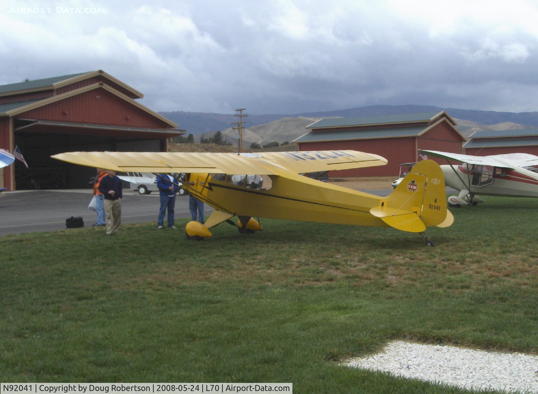 N92041, 1946 Piper J3C-65 Cub C/N 16474, 1946 Piper J3C-65 CUB, Continental A&C65 65 Hp