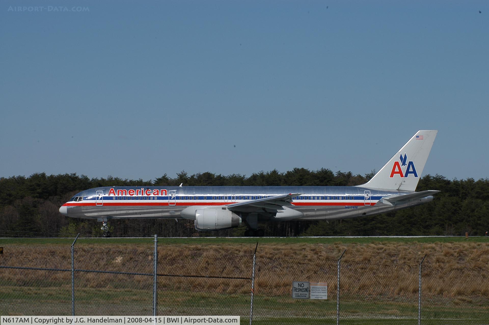 N617AM, 1989 Boeing 757-223 C/N 24525, 757-223 N617AM cn 24525 ready for take off at BWI