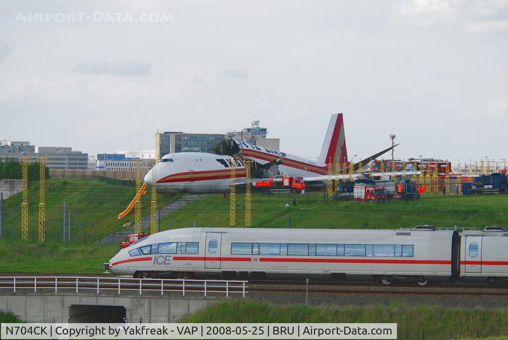 N704CK, 1980 Boeing 747-209F C/N 22299, Kalitta 747-200 overrun the runway at BRU