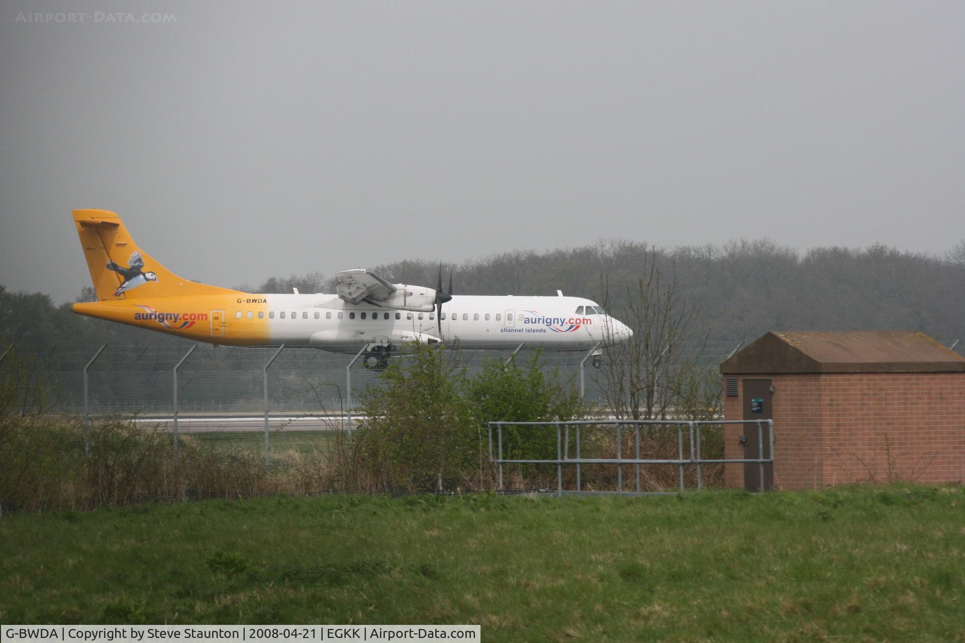 G-BWDA, 1995 ATR 72-202 C/N 444, Gatwick Airport 21/04/08 (married 19/04/08 - spotting two days later)