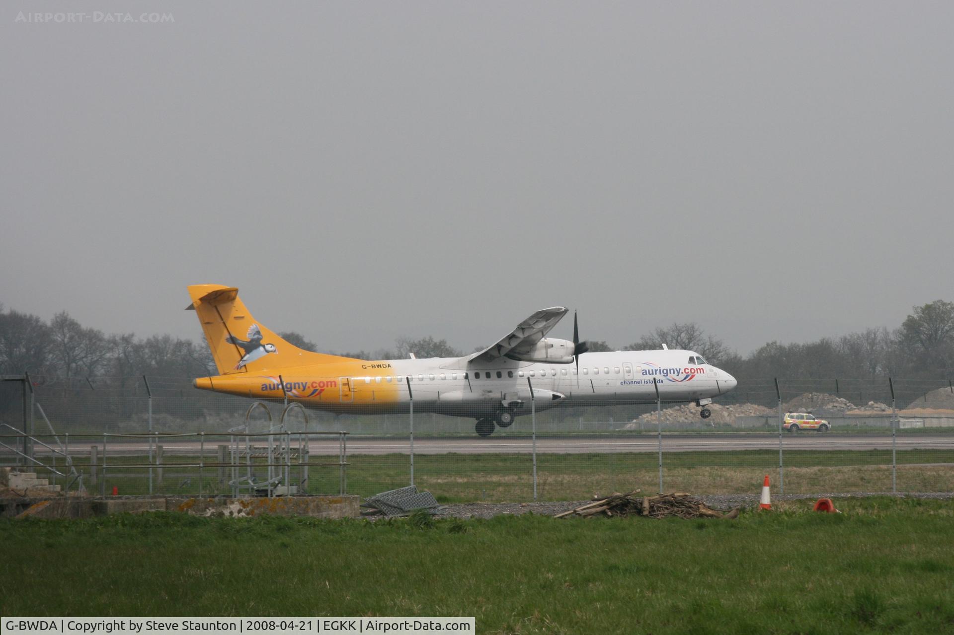 G-BWDA, 1995 ATR 72-202 C/N 444, Gatwick Airport 21/04/08 (married 19/04/08 - spotting two days later)