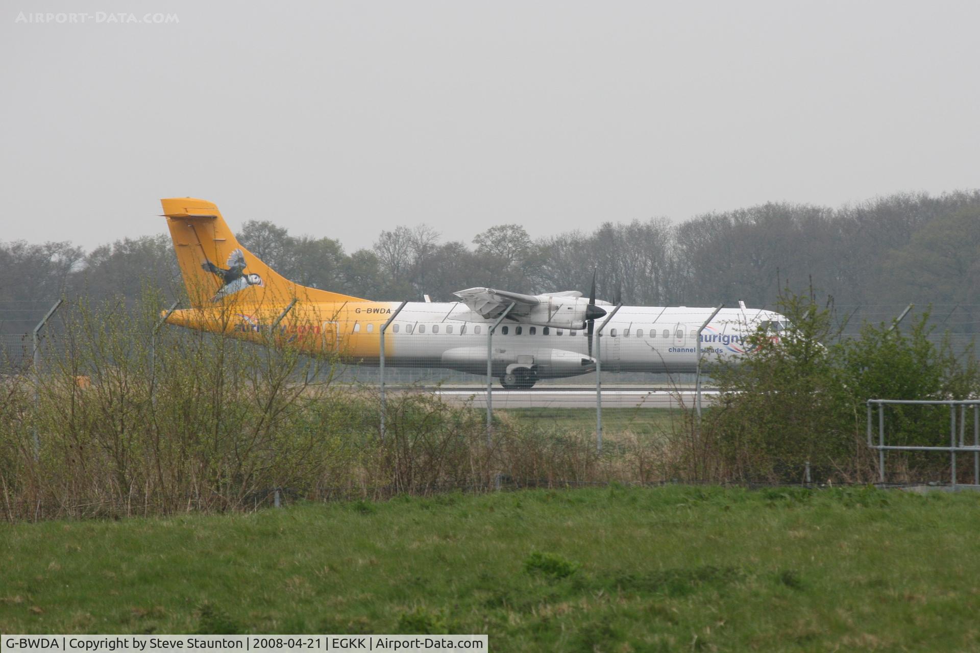 G-BWDA, 1995 ATR 72-202 C/N 444, Gatwick Airport 21/04/08 (married 19/04/08 - spotting two days later)