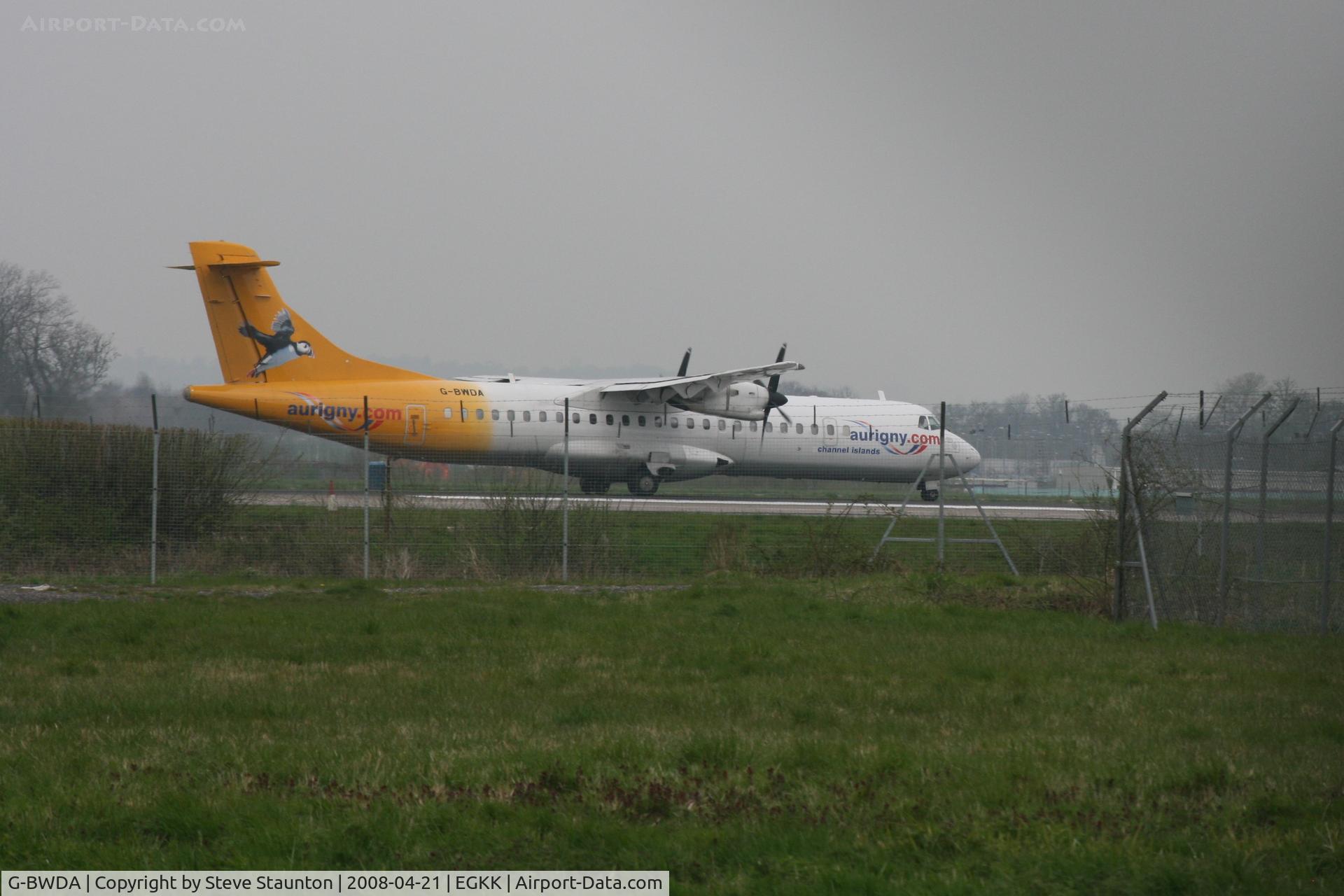 G-BWDA, 1995 ATR 72-202 C/N 444, Gatwick Airport 21/04/08 (married 19/04/08 - spotting two days later)