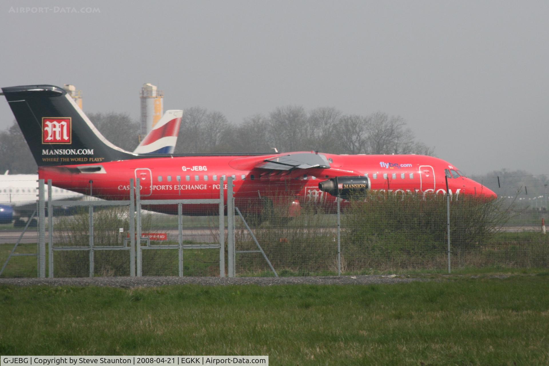 G-JEBG, 1992 British Aerospace BAe.146-300 C/N E3209, Gatwick Airport 21/04/08 (married 19/04/08 - spotting two days later)