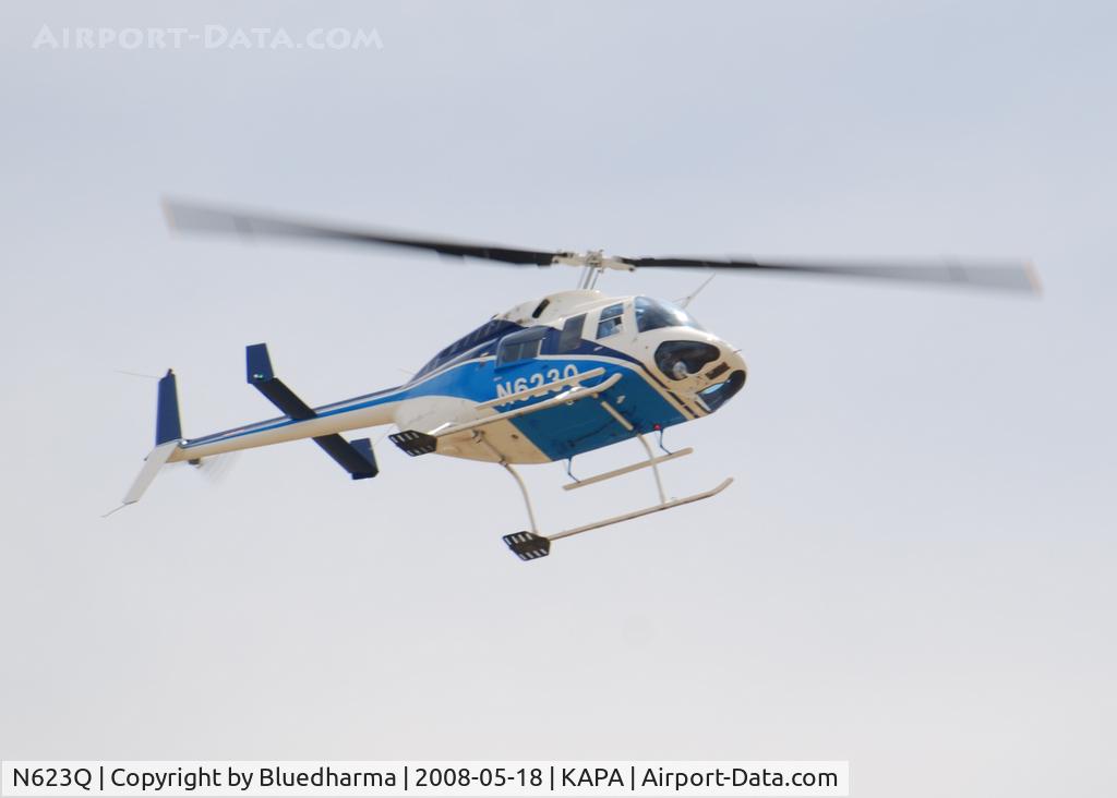 N623Q, 1988 Bell 206L-3 LongRanger III C/N 51258, On final approach