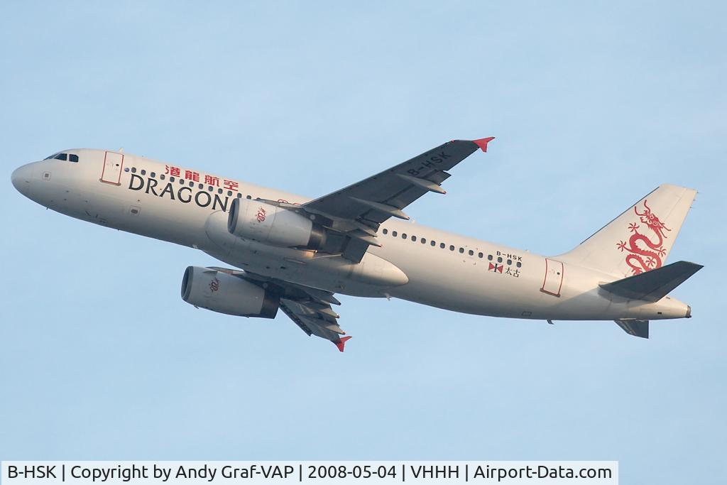 B-HSK, Airbus A320-232 C/N 1721, Dragonair A320-200