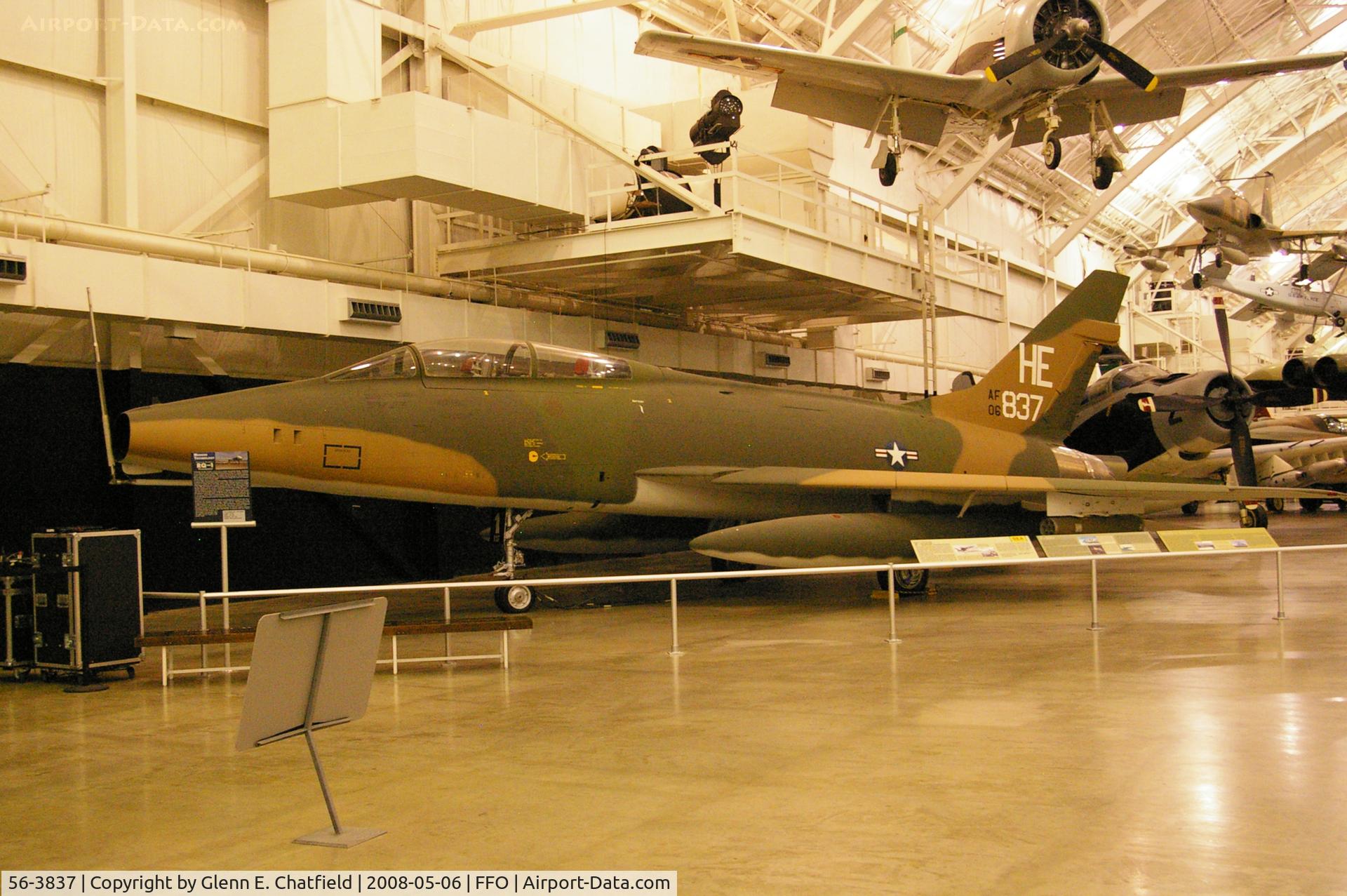 56-3837, 1958 North American F-100F Super Sabre C/N 243-113, F-100F displayed at the National Museum of the U.S. Air Force