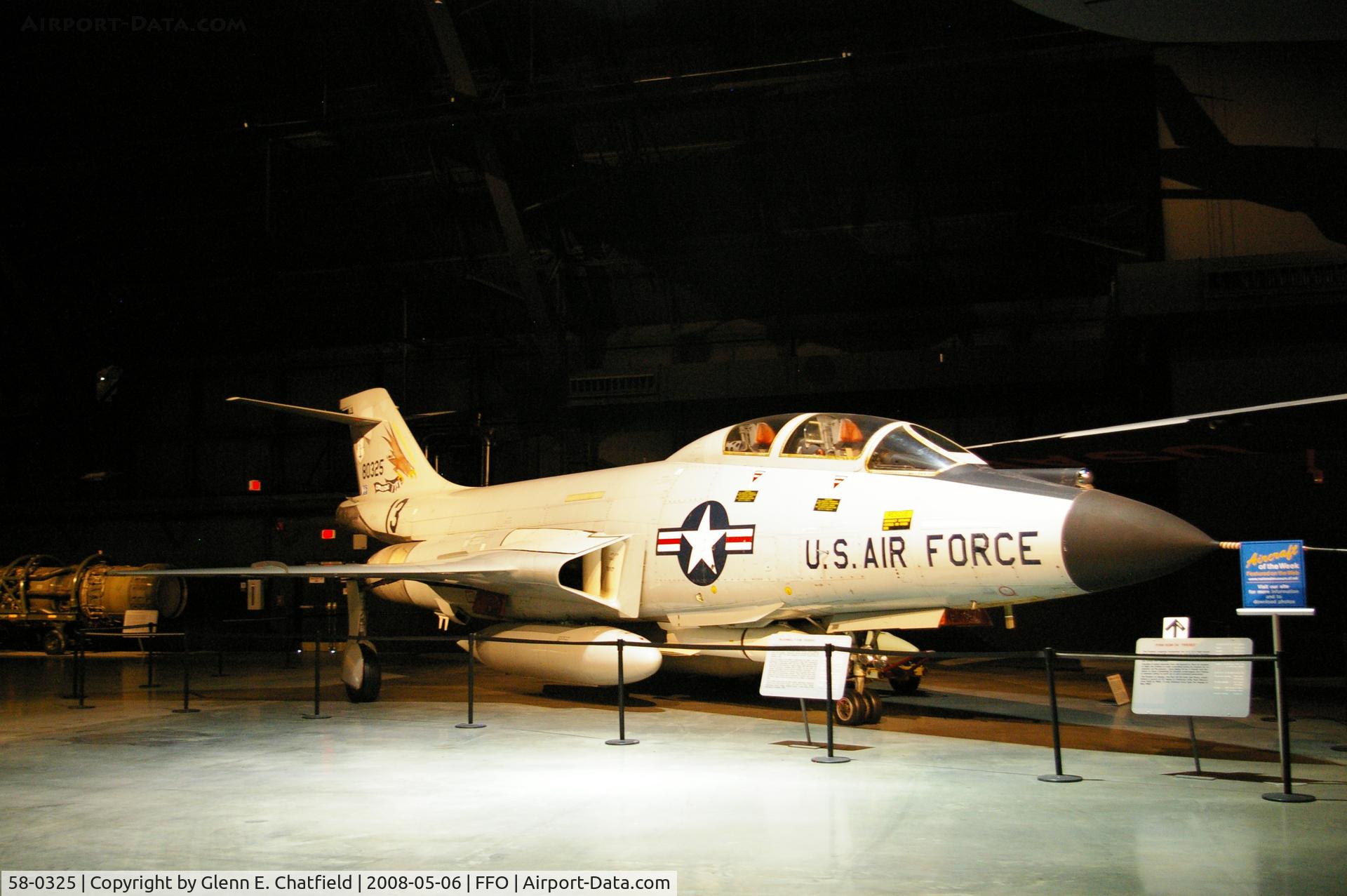 58-0325, 1958 McDonnell F-101B-110-MC Voodoo C/N 697, F-101B displayed at the National Museum of the U.S. Air Force