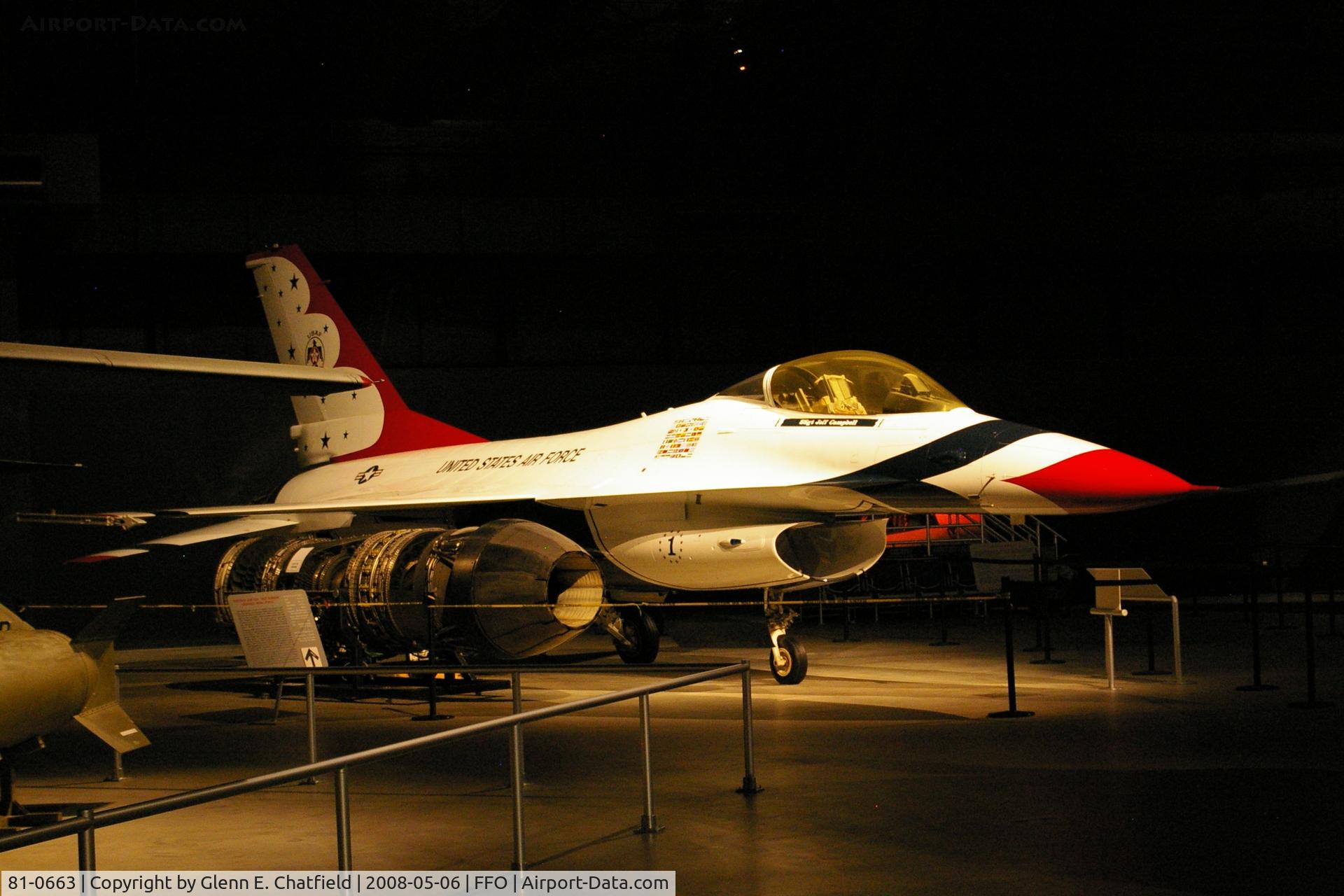 81-0663, 1981 General Dynamics F-16A Fighting Falcon C/N 61-344, Displayed at the National Museum of the U.S. Air Force