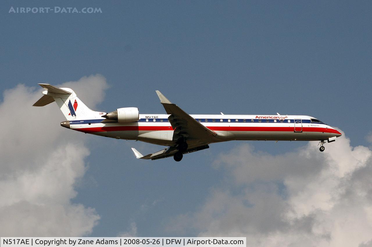 N517AE, 2003 Bombardier CRJ-701ER (CL-600-2C10) Regional Jet C/N 10124, American Eagle landing at DFW