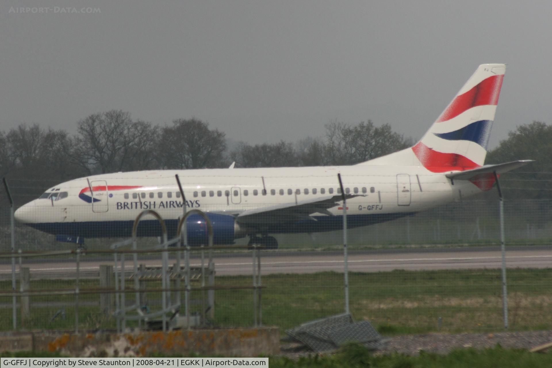 G-GFFJ, 1994 Boeing 737-5H6 C/N 27355, Gatwick Airport 21/04/08 (married 19/04/08 - spotting two days later)