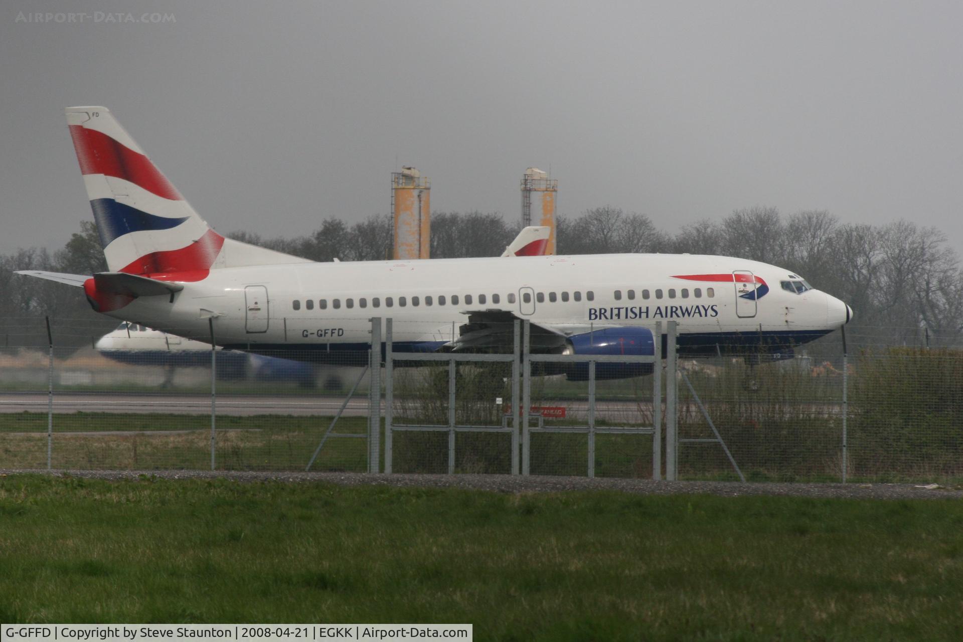 G-GFFD, 1991 Boeing 737-59D C/N 26419, Gatwick Airport 21/04/08 (married 19/04/08 - spotting two days later)