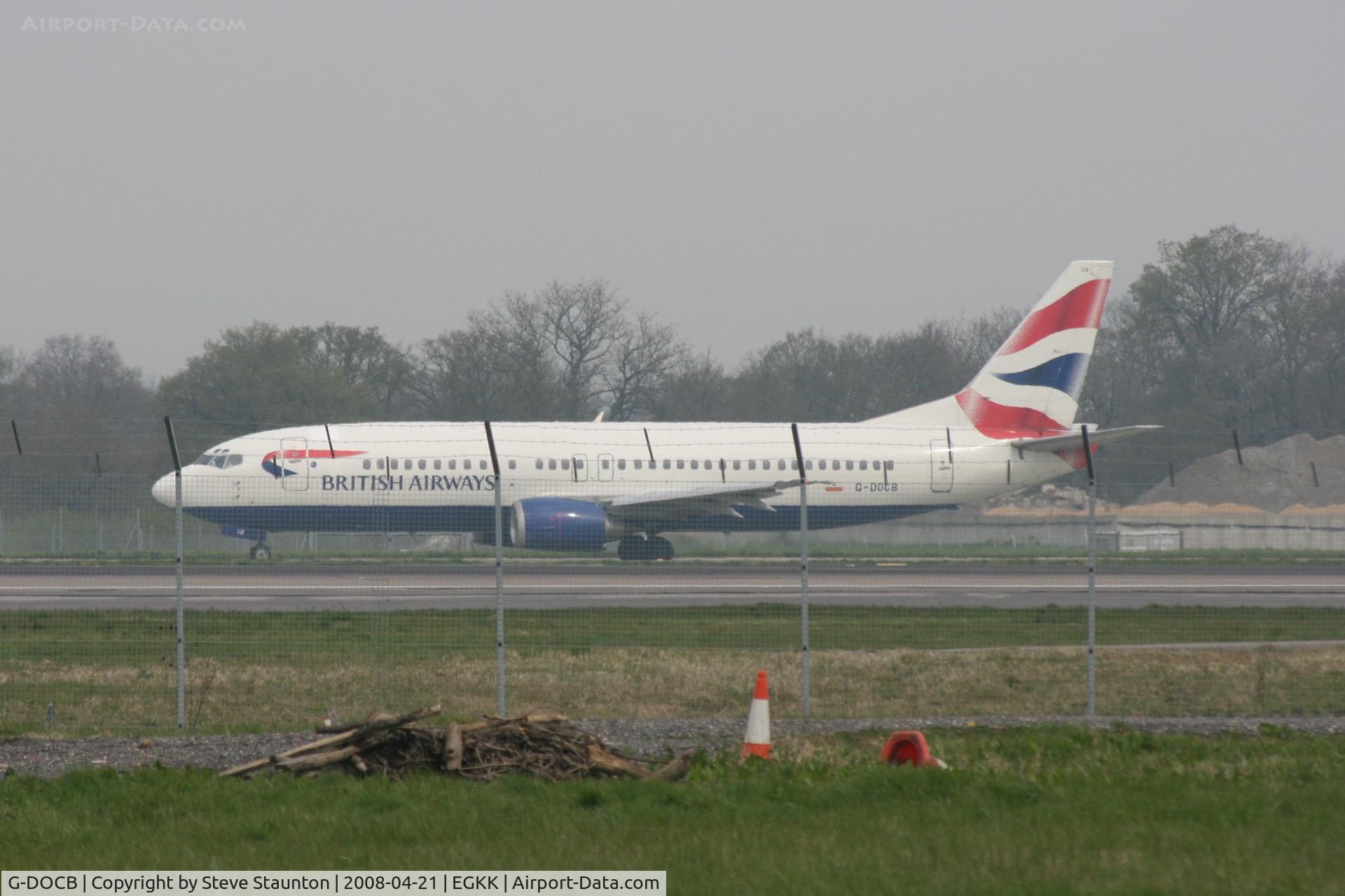G-DOCB, 1991 Boeing 737-436 C/N 25304, Gatwick Airport 21/04/08 (married 19/04/08 - spotting two days later)