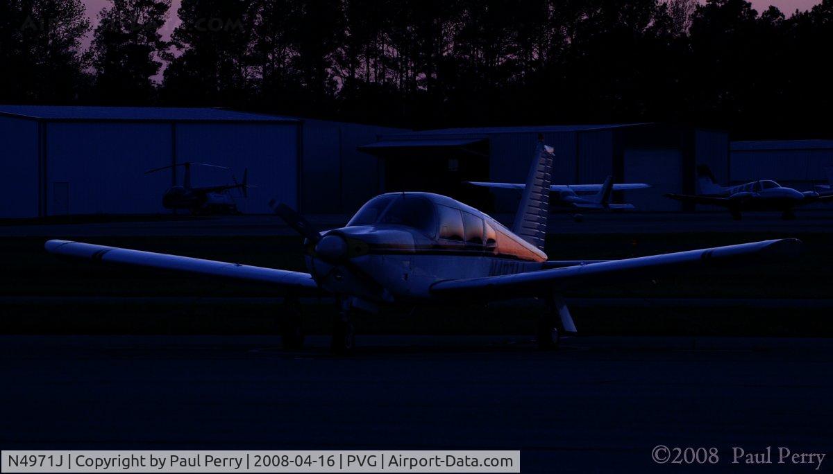 N4971J, 1968 Piper PA-28R-180 Cherokee Arrow C/N 28R-30722, Eerie but cool blue tint at sunset