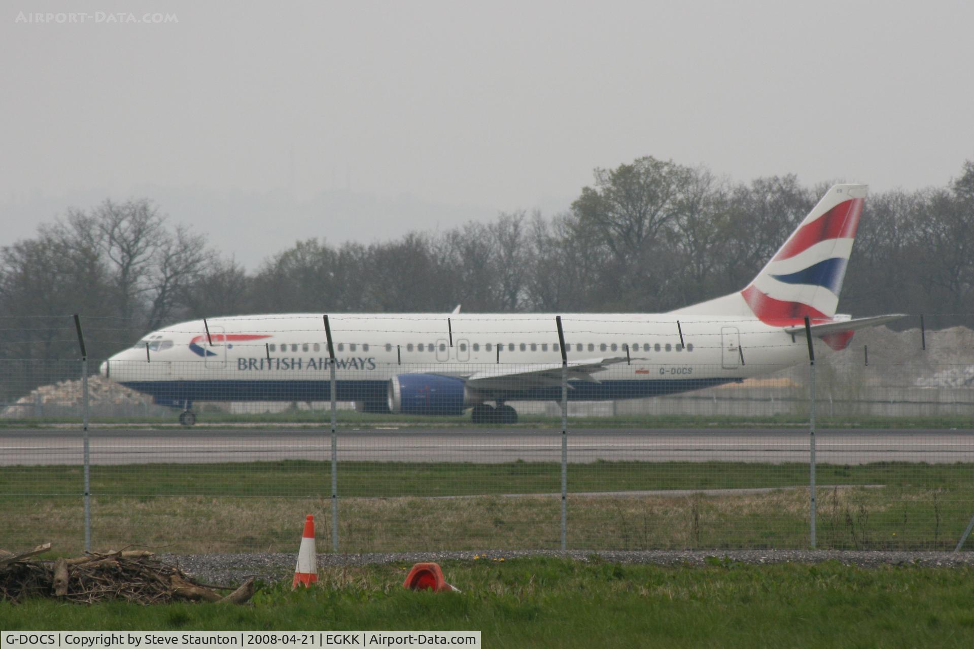 G-DOCS, 1992 Boeing 737-436 C/N 25852, Gatwick Airport 21/04/08 (married 19/04/08 - spotting two days later)