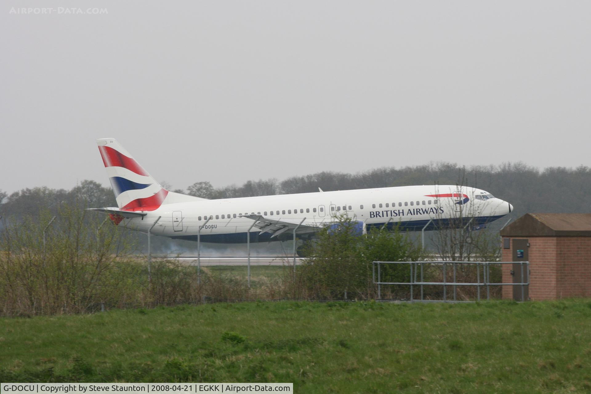 G-DOCU, 1992 Boeing 737-436 C/N 25854, Gatwick Airport 21/04/08 (married 19/04/08 - spotting two days later)