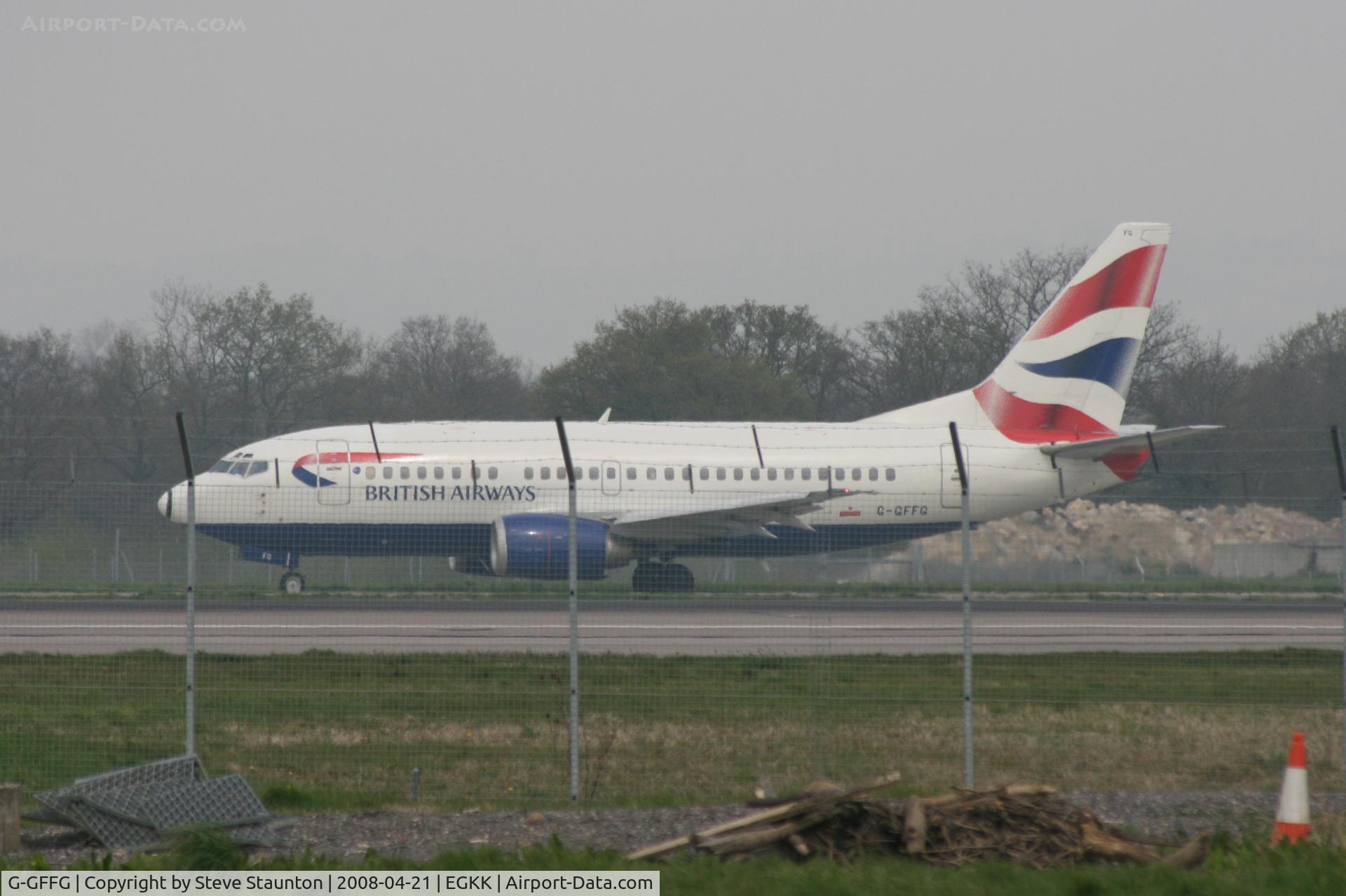 G-GFFG, 1990 Boeing 737-505 C/N 24650, Gatwick Airport 21/04/08 (married 19/04/08 - spotting two days later)