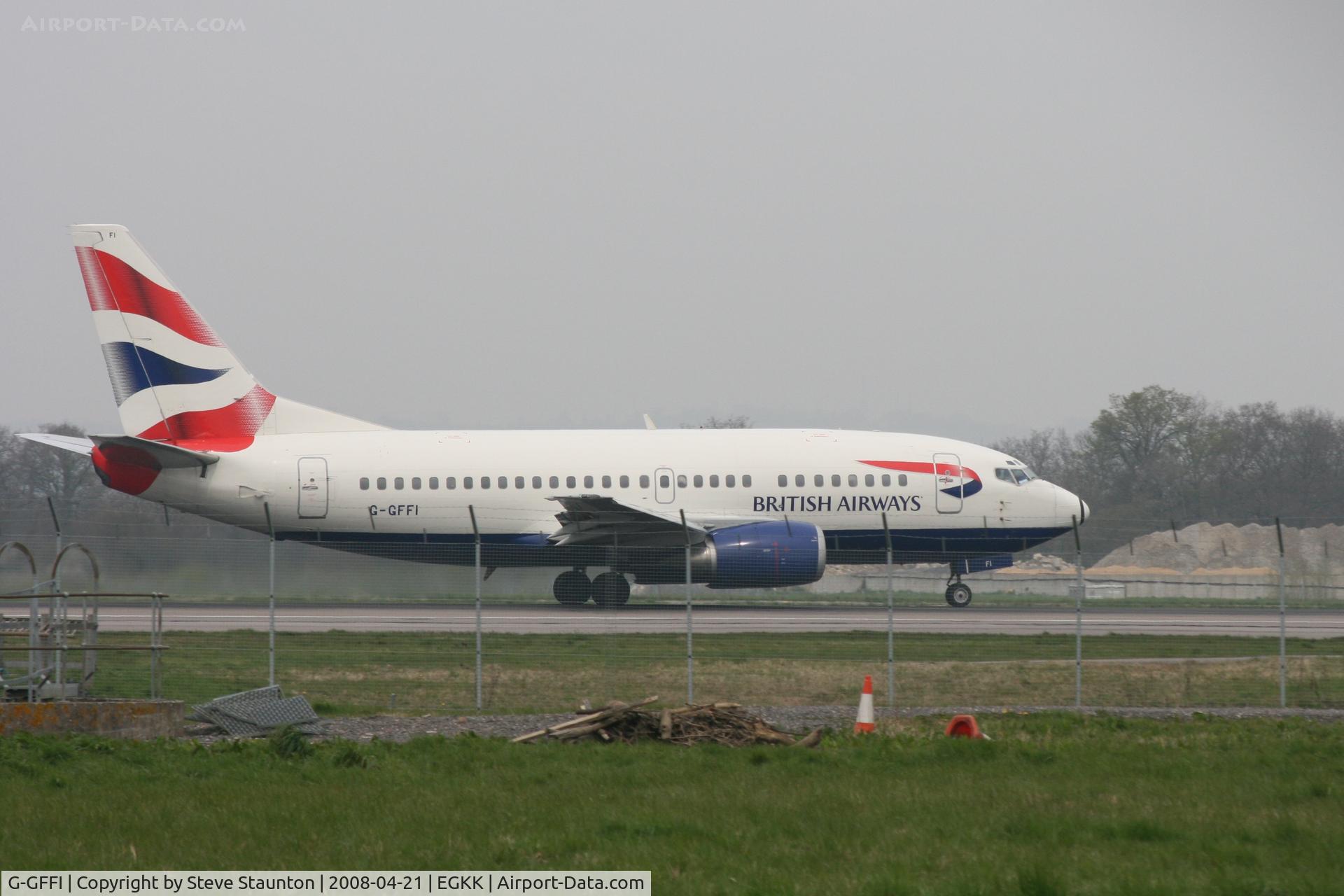 G-GFFI, 1995 Boeing 737-528 C/N 27425, Gatwick Airport 21/04/08 (married 19/04/08 - spotting two days later)