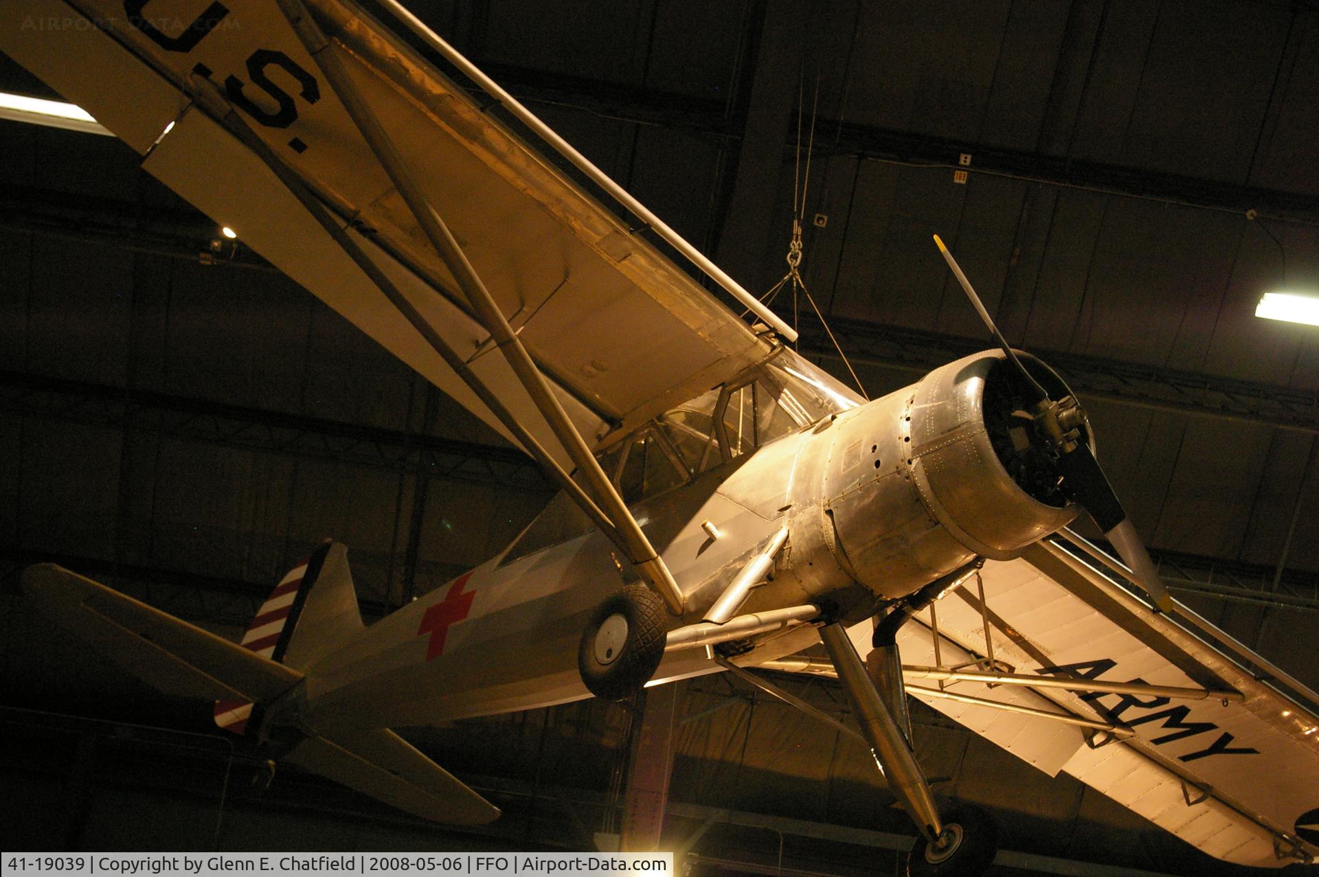 41-19039, Stinson L-1F C/N 11-2203, Hanging from the ceiling in the National Museum of the U.S. Air Force