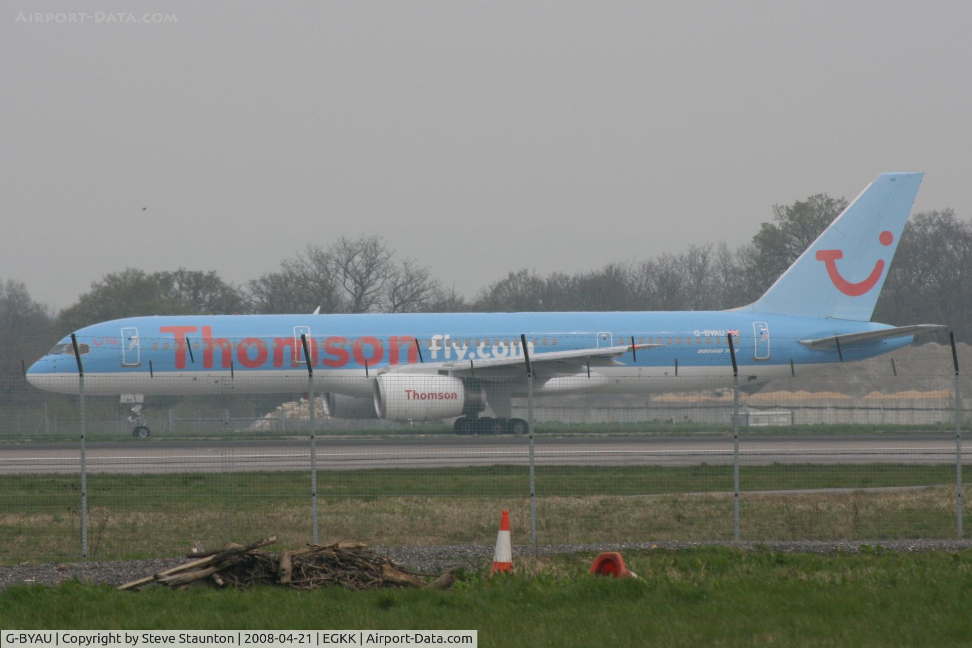 G-BYAU, 1994 Boeing 757-204 C/N 27220, Gatwick Airport 21/04/08 (married 19/04/08 - spotting two days later)