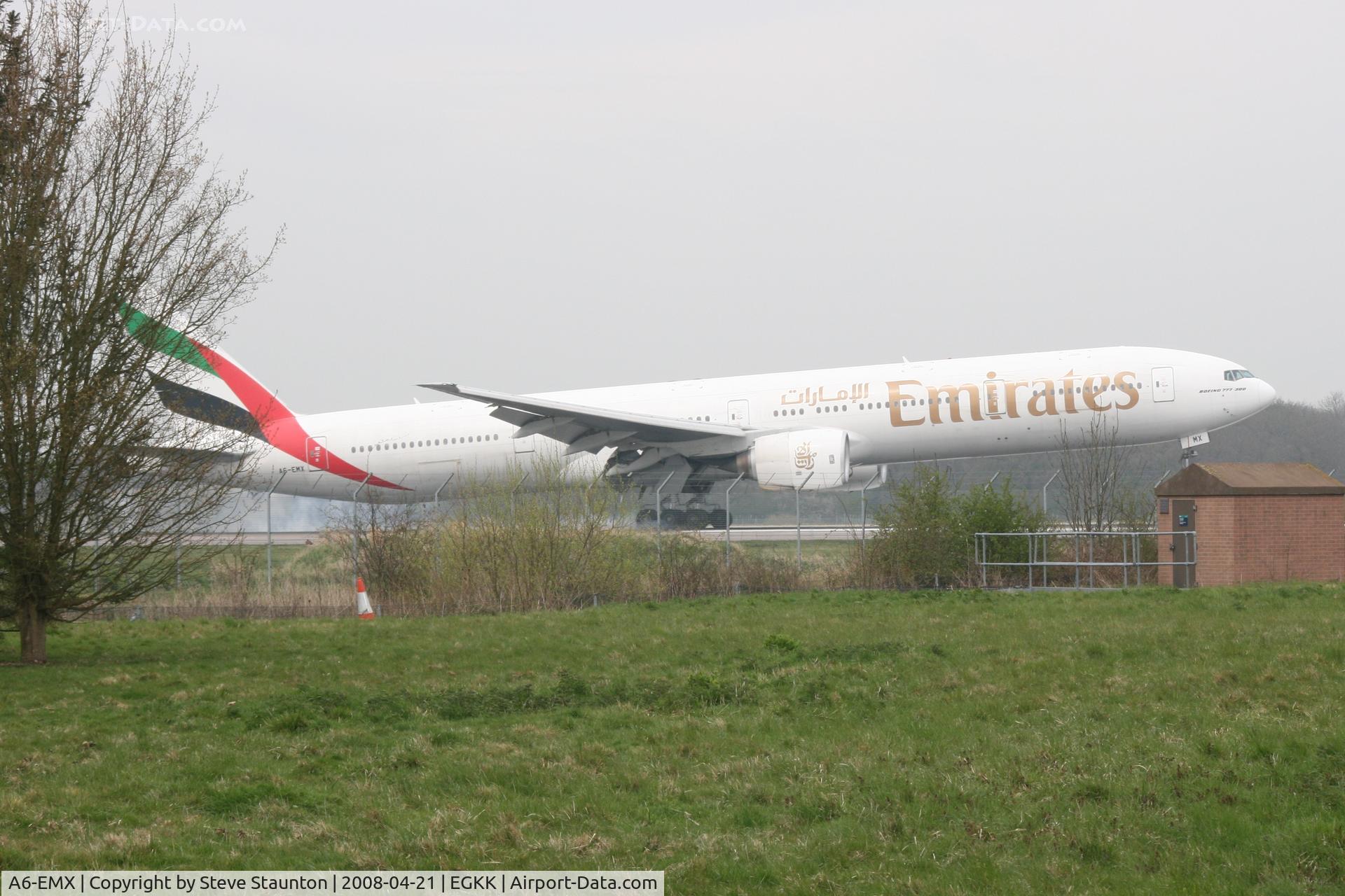 A6-EMX, 2003 Boeing 777-31H C/N 32702, Gatwick Airport 21/04/08 (married 19/04/08 - spotting two days later)