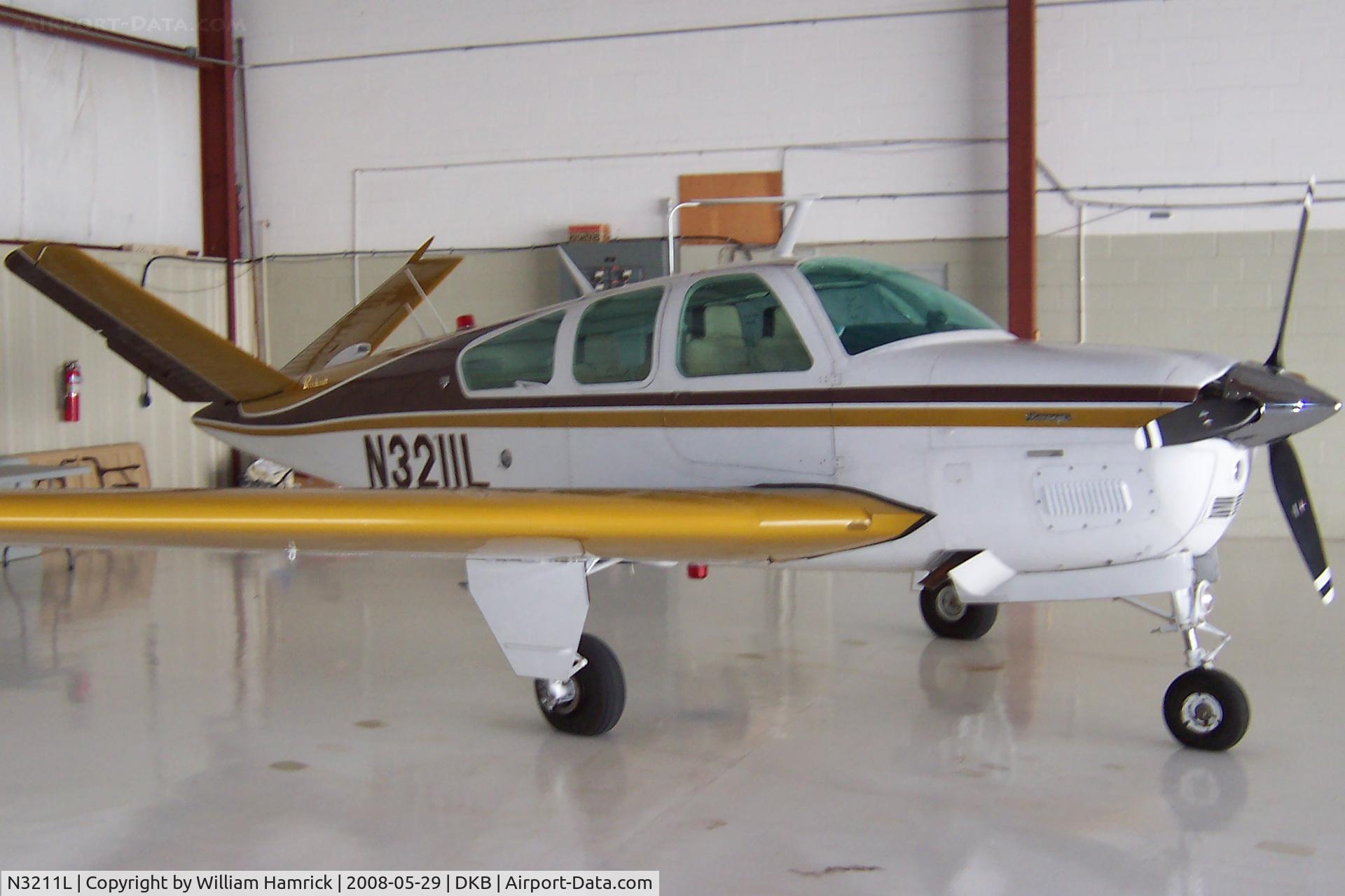 N3211L, 1976 Beech V35B Bonanza C/N D-9914, In a hangar at DeKalb, IL