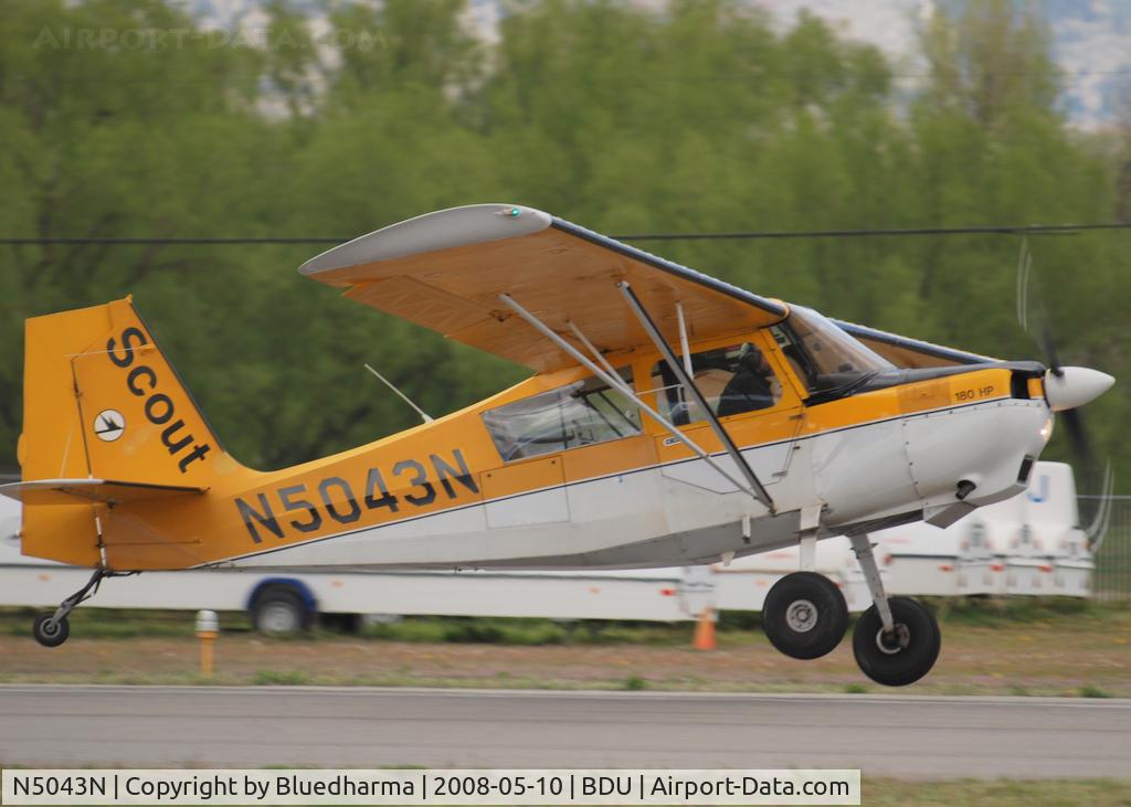 N5043N, 1979 Bellanca 8GCBC C/N 302-79, Scout takeoff at Boulder Open House 2008.