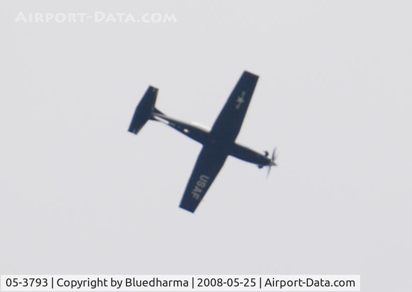05-3793, 2005 Raytheon T-6A Texan II C/N PT-345, Texan II Flight over Columbine High School, Littleton Colorado heading East.