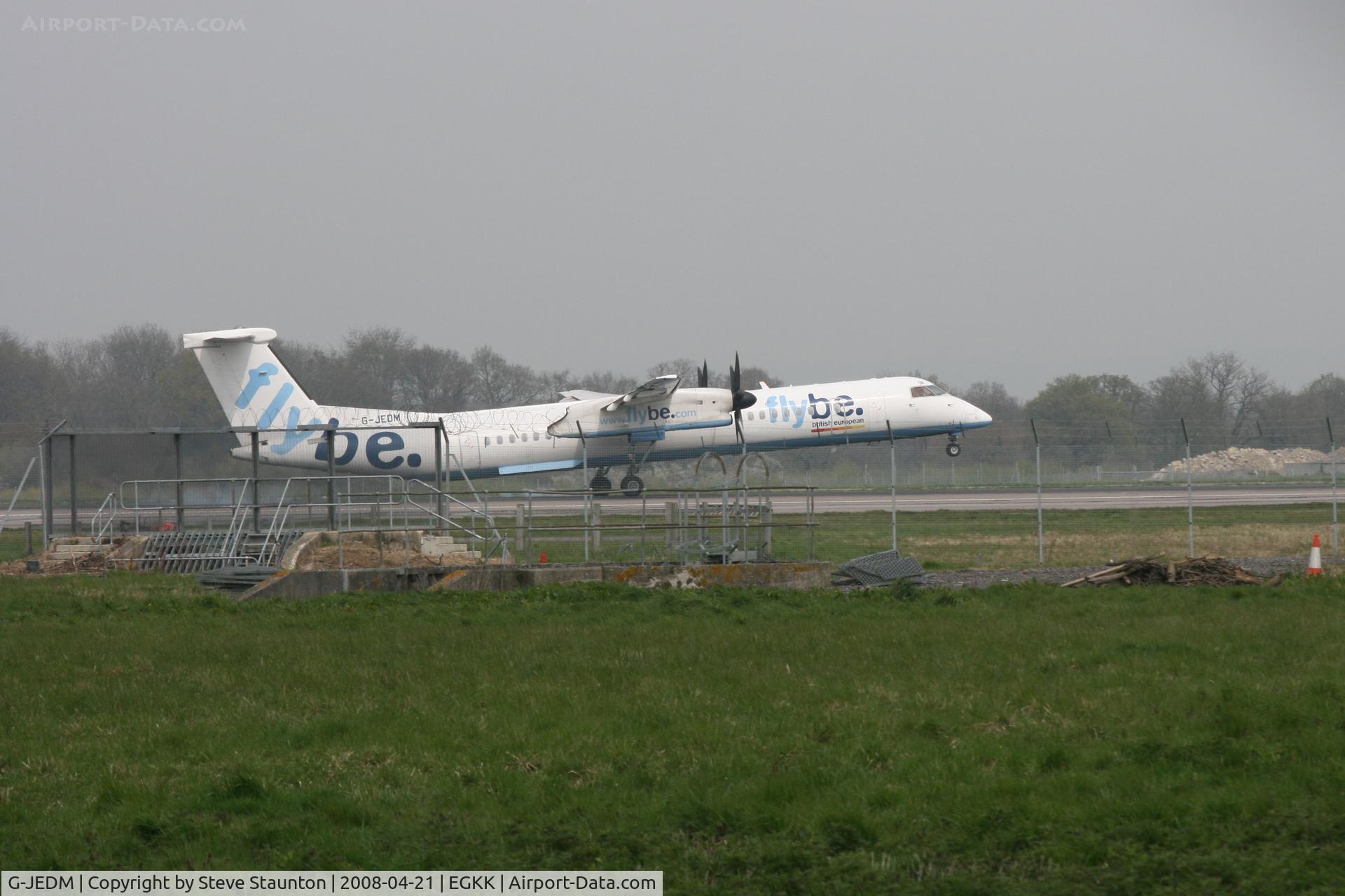 G-JEDM, 2003 De Havilland Canada DHC-8-402Q Dash 8 C/N 4077, Gatwick Airport 21/04/08 (married 19/04/08 - spotting two days later)