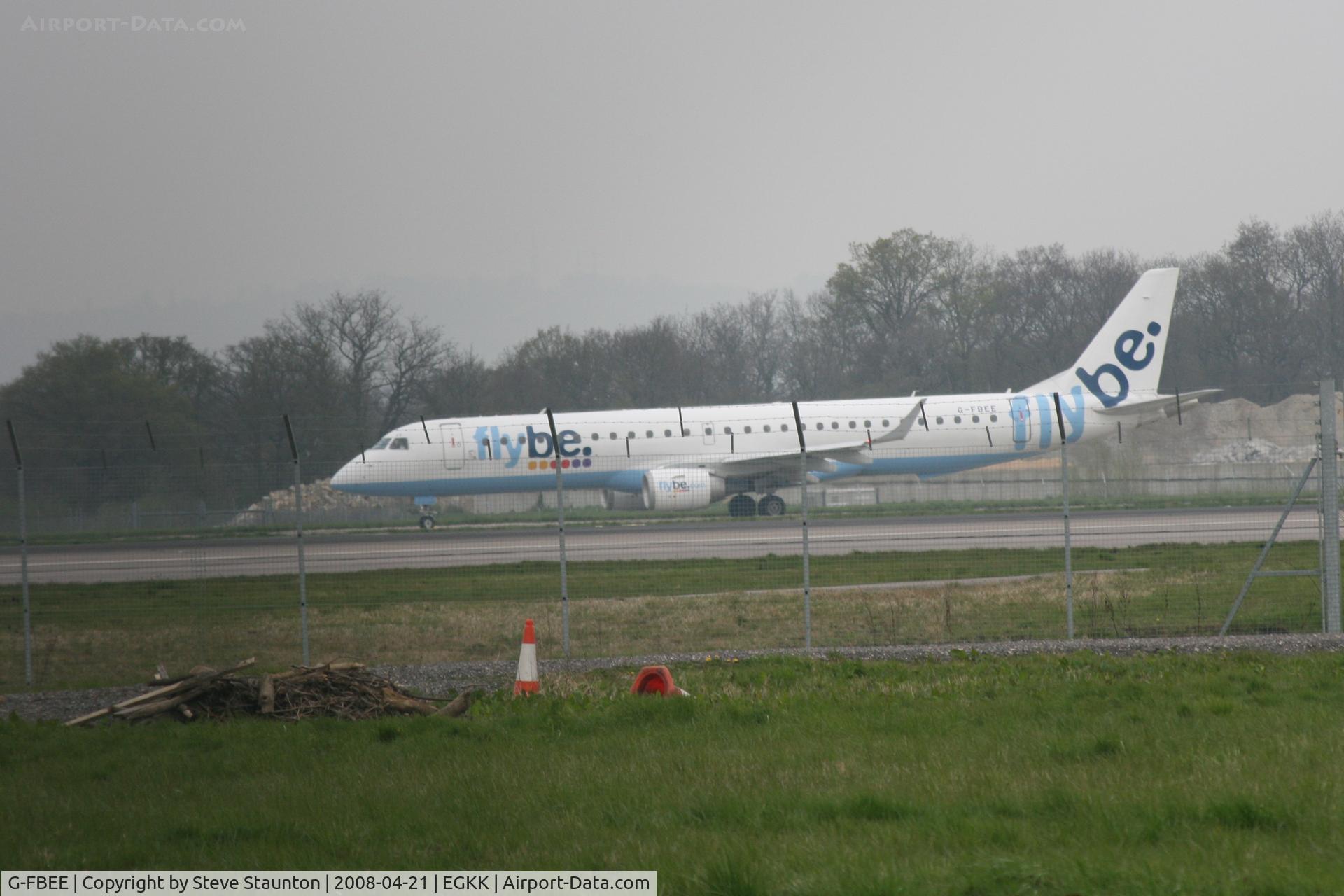G-FBEE, 2007 Embraer 195LR (ERJ-190-200LR) C/N 19000093, Gatwick Airport 21/04/08 (married 19/04/08 - spotting two days later)