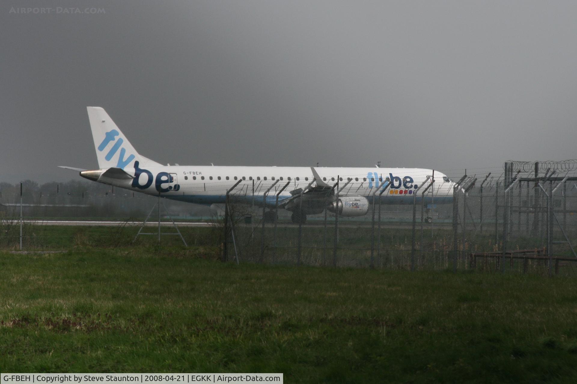 G-FBEH, 2007 Embraer 195LR (ERJ-190-200LR) C/N 19000128, Gatwick Airport 21/04/08 (married 19/04/08 - spotting two days later)