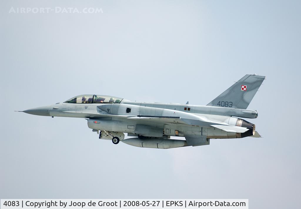 4083, 2007 Lockheed Martin F-16D Fighting Falcon C/N JD-8, The Polish F-16's are very impressive. The high spine and conformal fuel tanks make it look very differenly compared to the more common F-16's in the European skies.