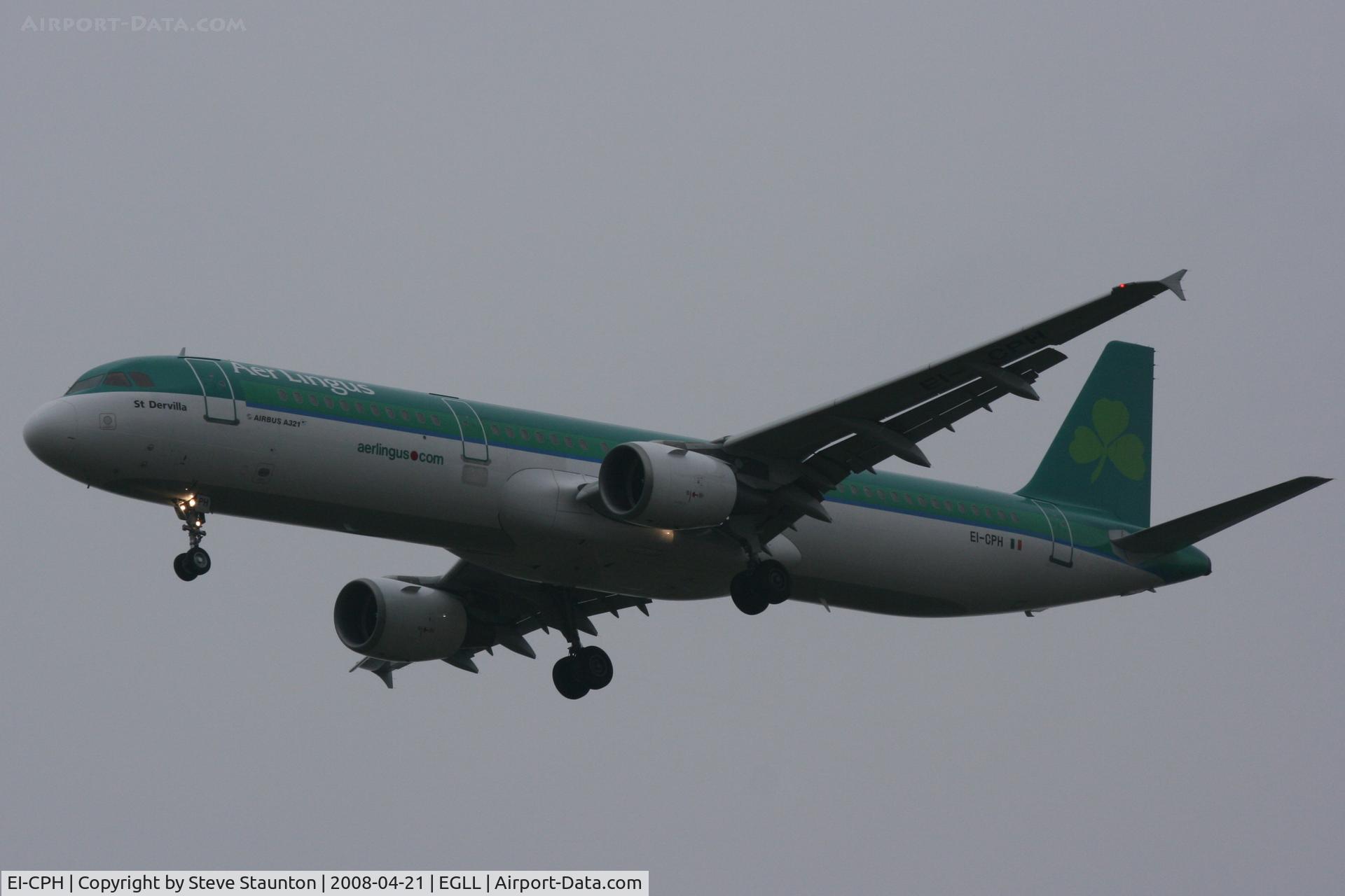EI-CPH, 1999 Airbus A321-211 C/N 1094, Heathrow Airport 21/04/08 (married 19/04/08 - spotting two days later)