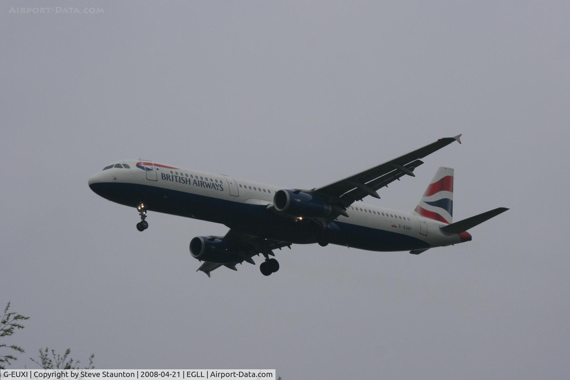 G-EUXI, 2005 Airbus A321-231 C/N 2536, Heathrow Airport 21/04/08 (married 19/04/08 - spotting two days later)