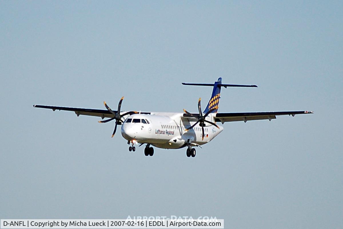 D-ANFL, 2001 ATR 72-212A C/N 668, On short finals at DUS