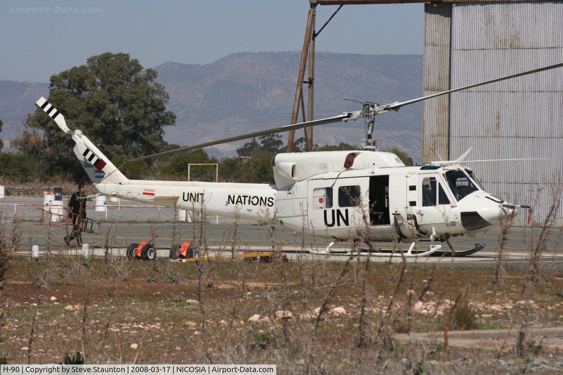 H-90, Bell 212 C/N 32201, Takn at Nicosia Airport, Cyprus. It must be noted that this airport is closed to general visitors.
