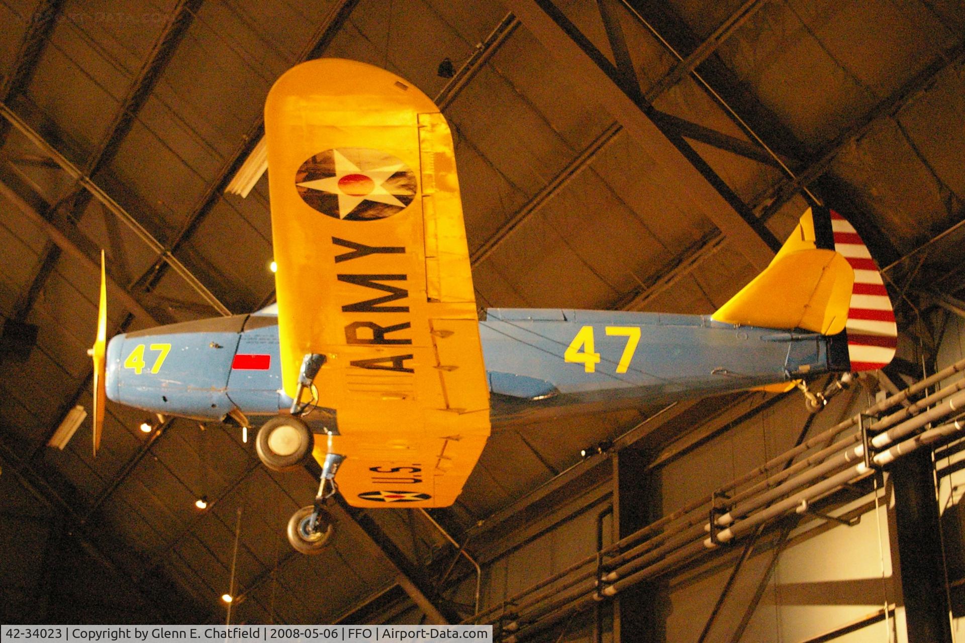 42-34023, 1942 Fairchild PT-19A-FA C/N TA42-3589, Hanging from the ceiling in the National Museum of the U.S. Air Force