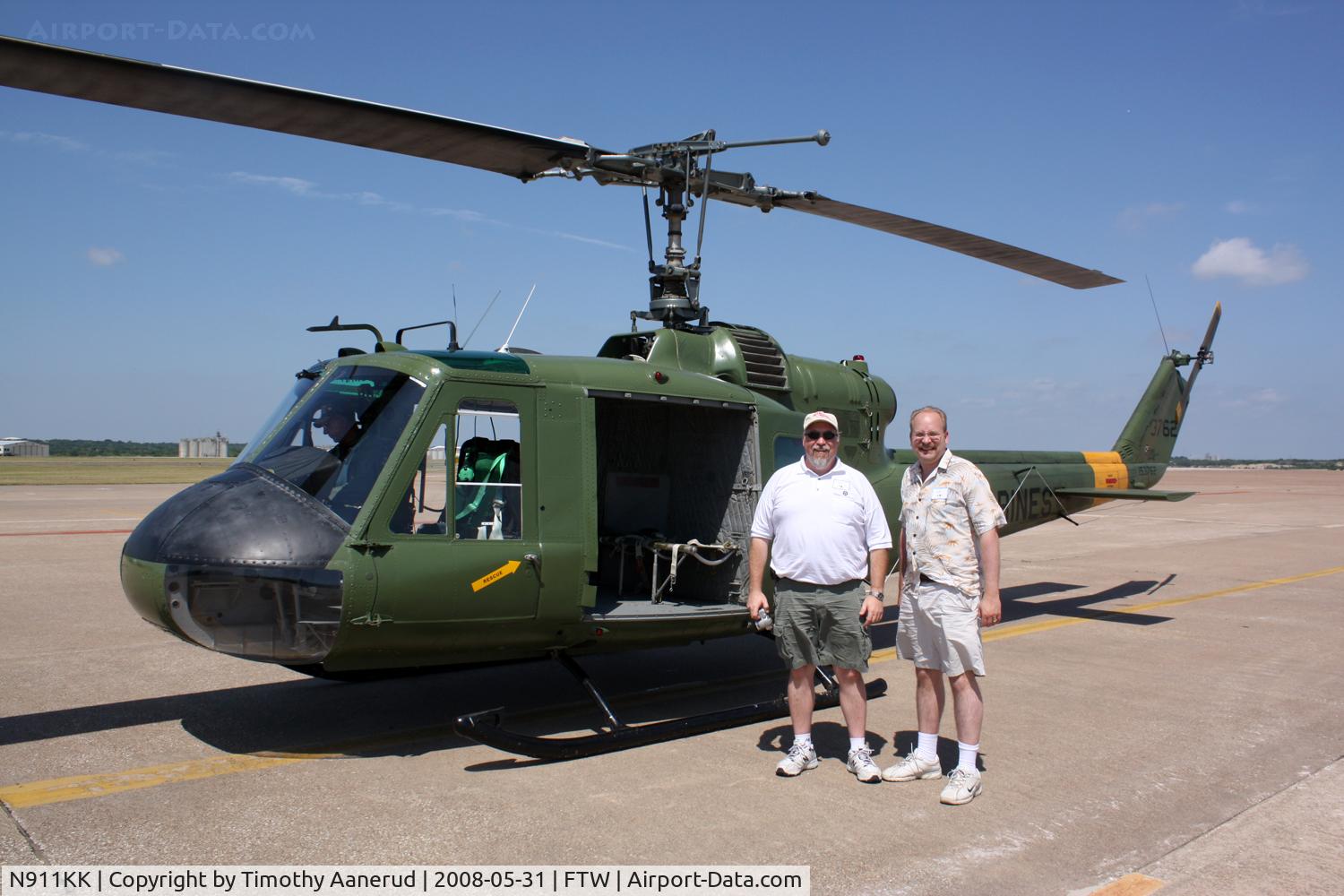 N911KK, 1966 Bell UH-1E Iroquois C/N 153762/6128, Zane Adams & Timothy Aaneruud (left & Right) after going for a ride!