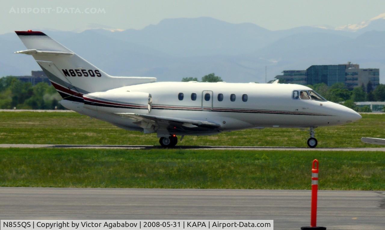 N855QS, 1998 Raytheon Hawker 800XP C/N 258355, Taxiing after landing rwy 17L