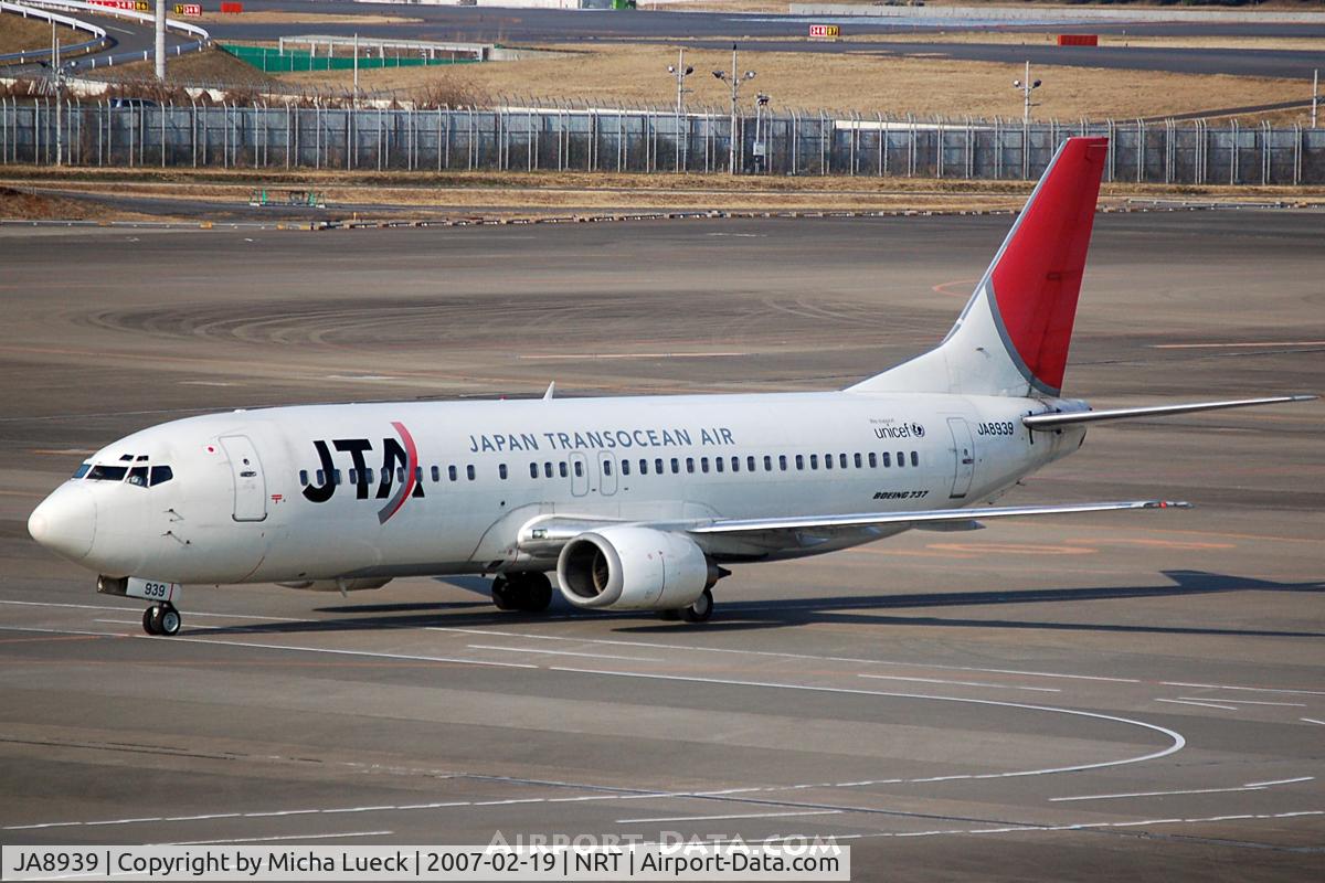 JA8939, 1999 Boeing 737-4Q3 C/N 29486, At Narita