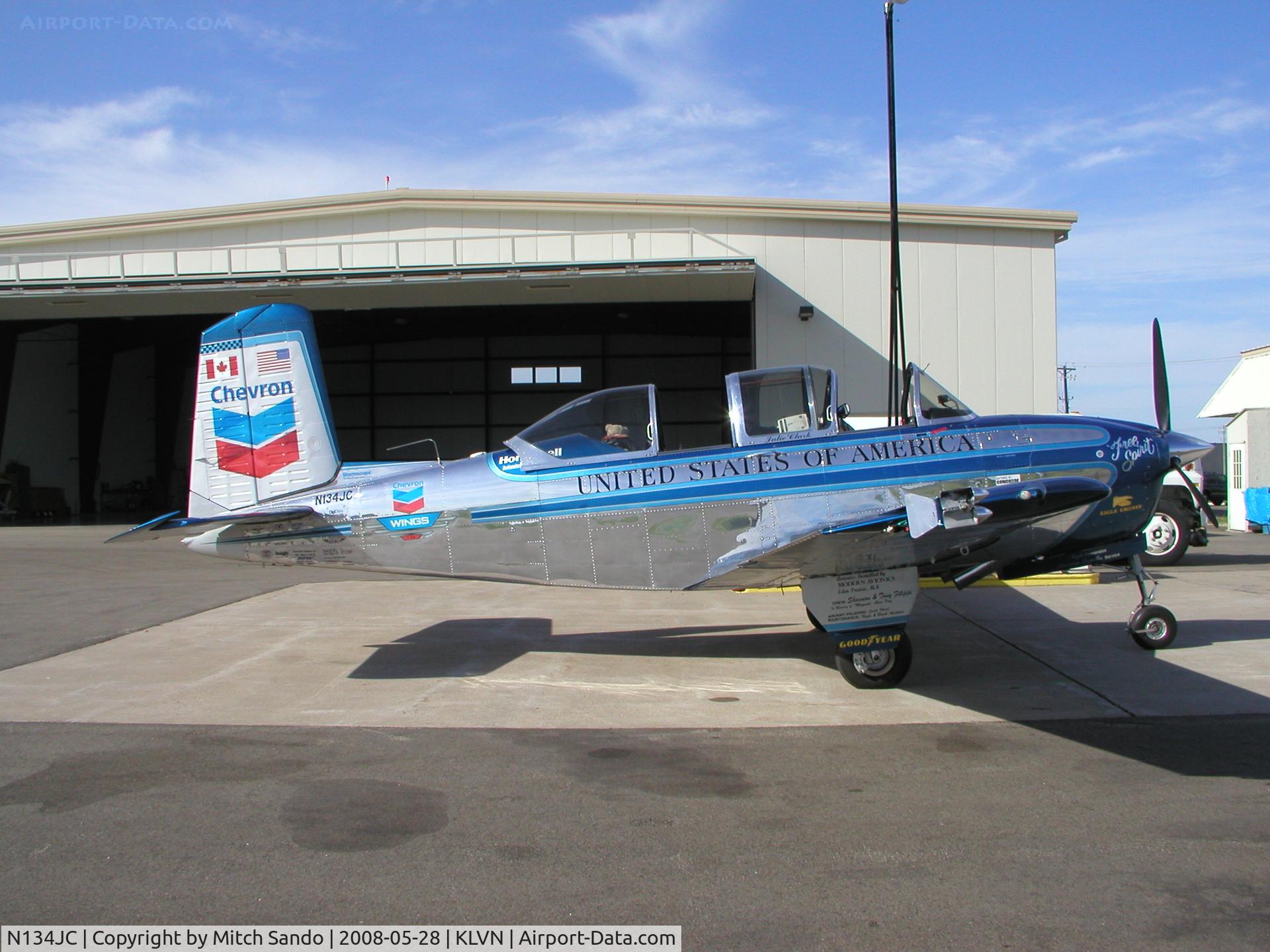 N134JC, 1955 Beech T-34-A (A45) Mentor C/N G-812, Parked at the fuel pumps.