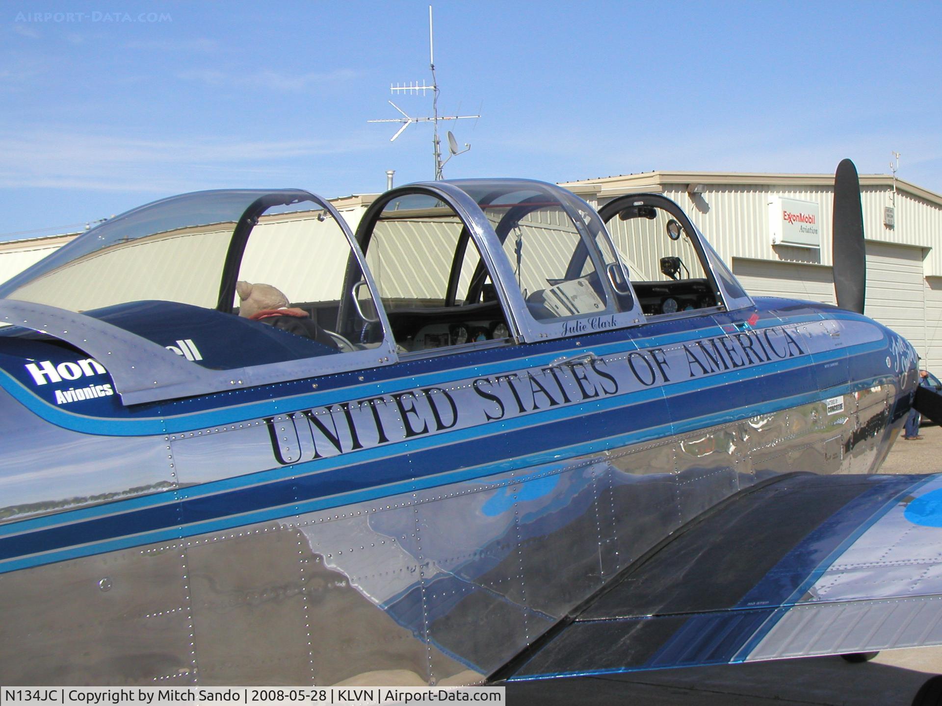 N134JC, 1955 Beech T-34-A (A45) Mentor C/N G-812, Parked at the fuel pumps.