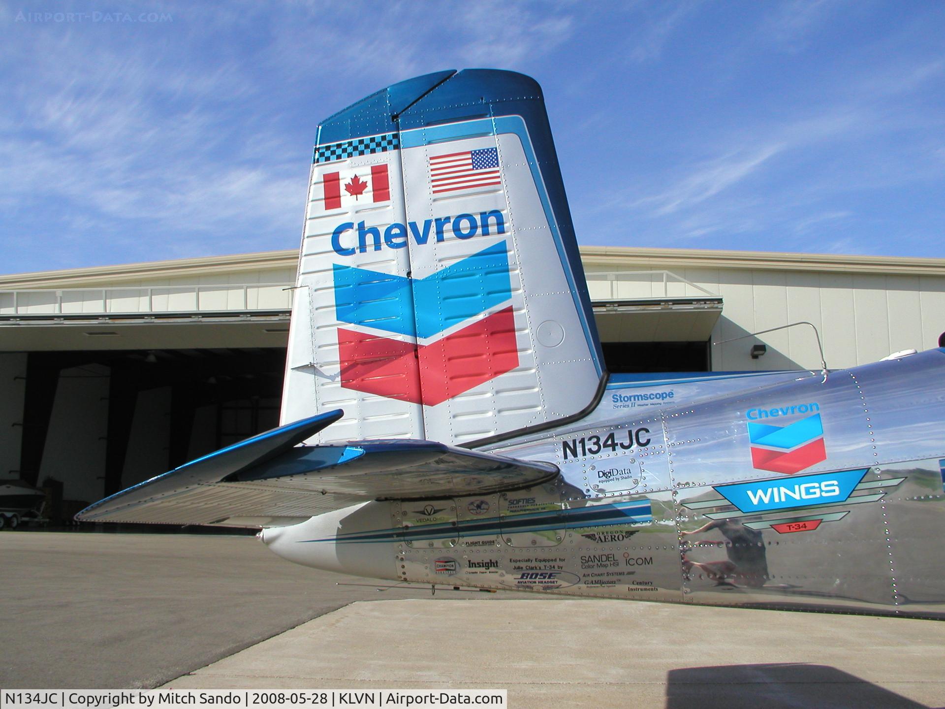 N134JC, 1955 Beech T-34-A (A45) Mentor C/N G-812, Parked at the fuel pumps.