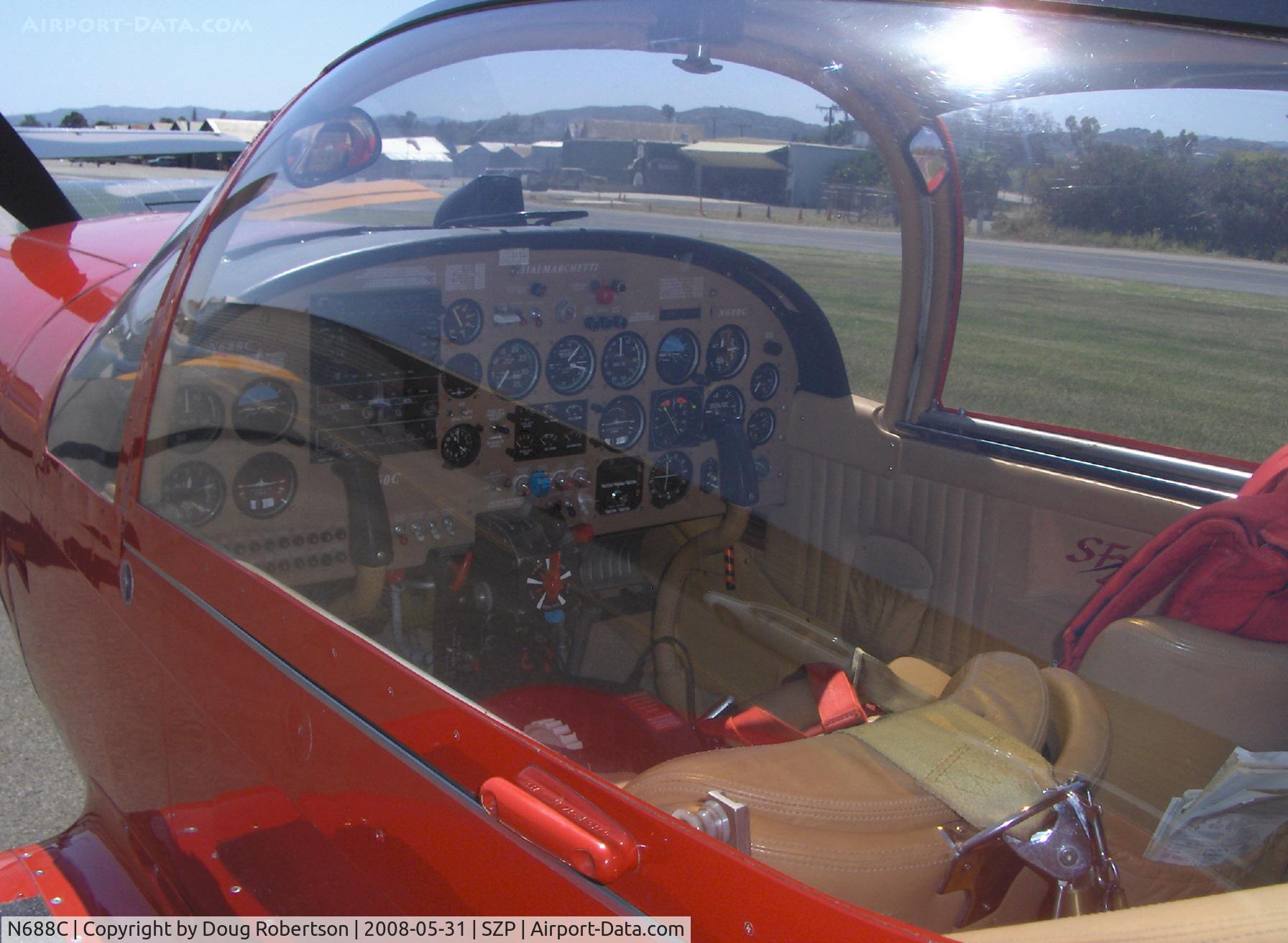 N688C, SIAI-Marchetti SF-260C C/N 466/37-004, SIAI-Marchetti SF.260C, Lycoming O-540-E4A5 260 Hp, panel-aircraft flown from right seat